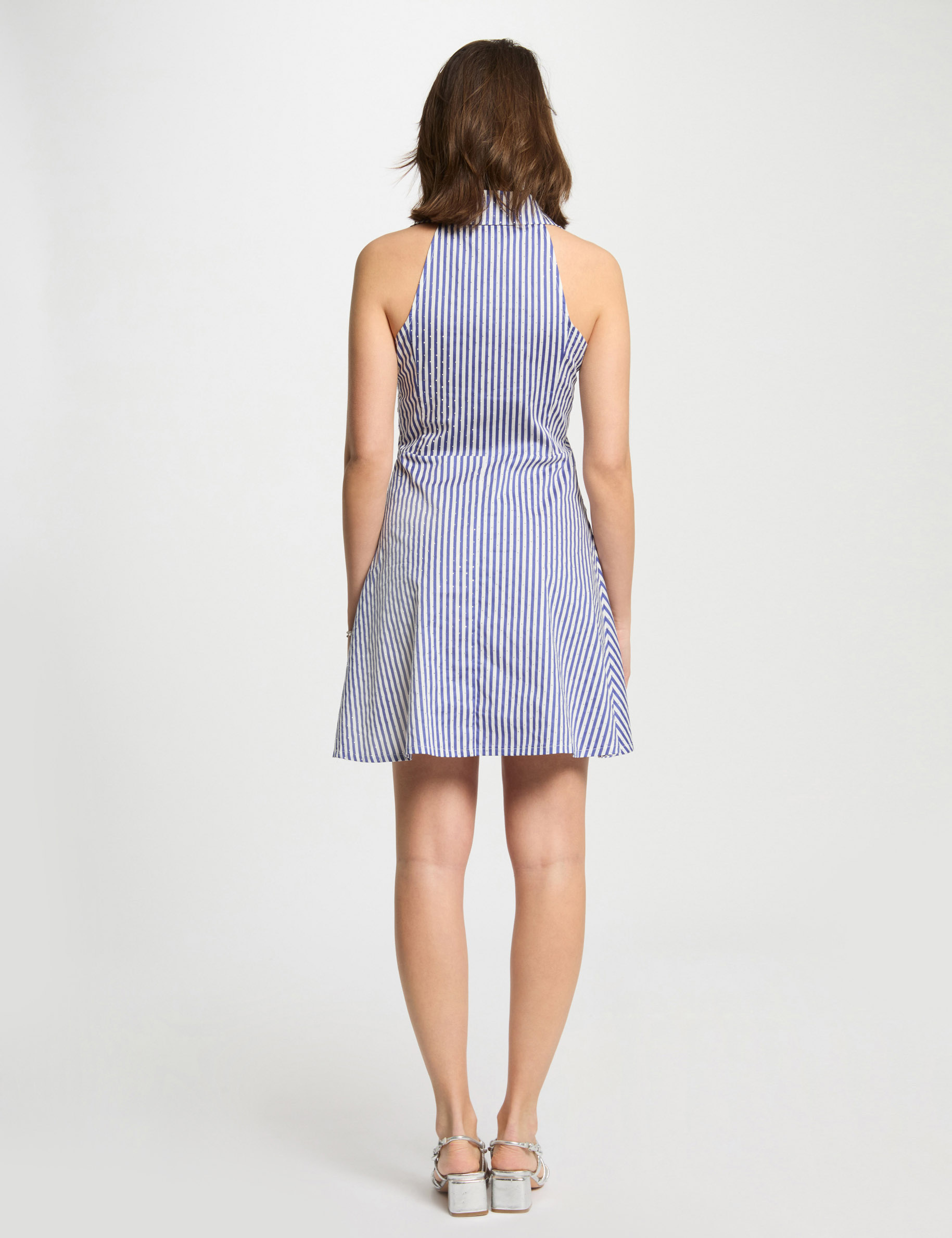 striped a line mini dress multicolor women Striped A-line mini dress multicolor women