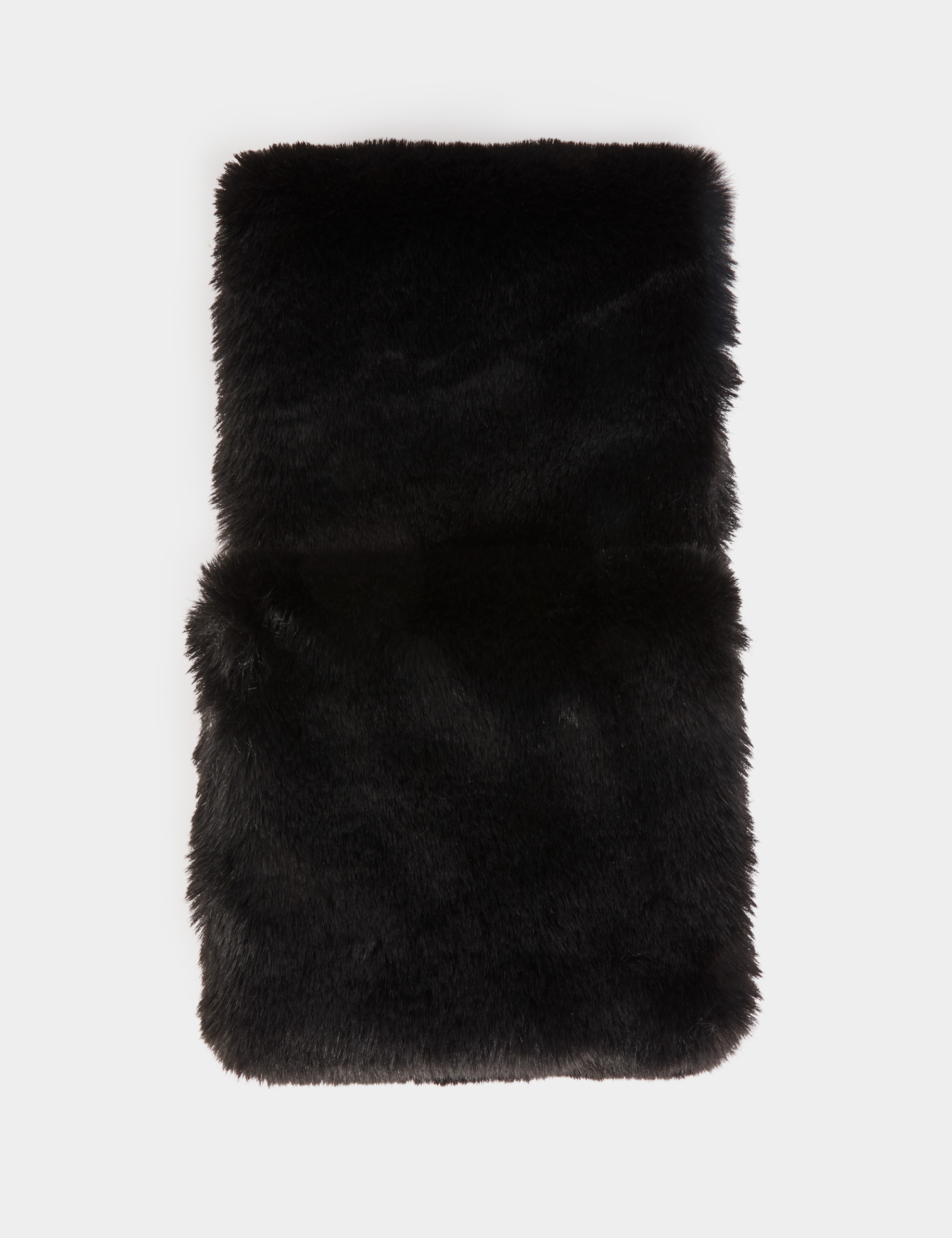 Faux fur scarf black women