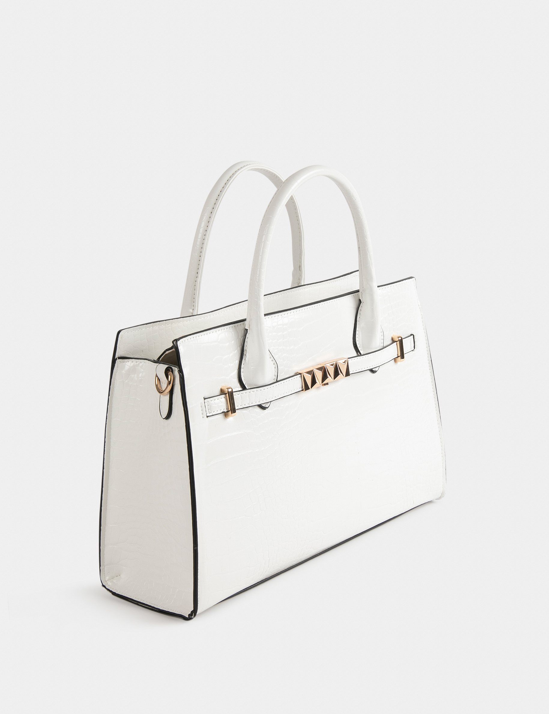 Bag with croc effect white ladies' Bag with croc effect white ladies'