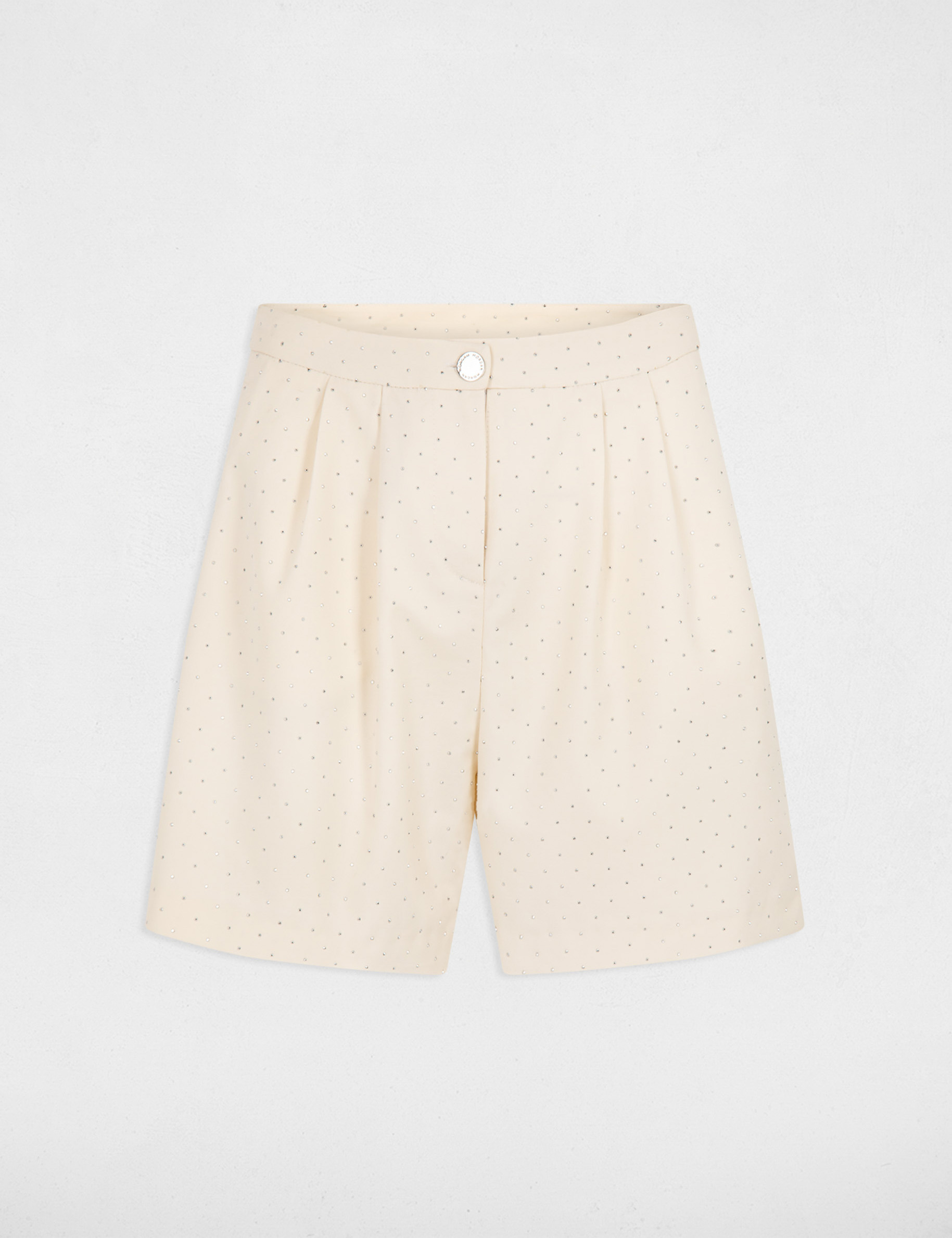 short droit avec strass vanille femme Short droit avec strass vanille femme