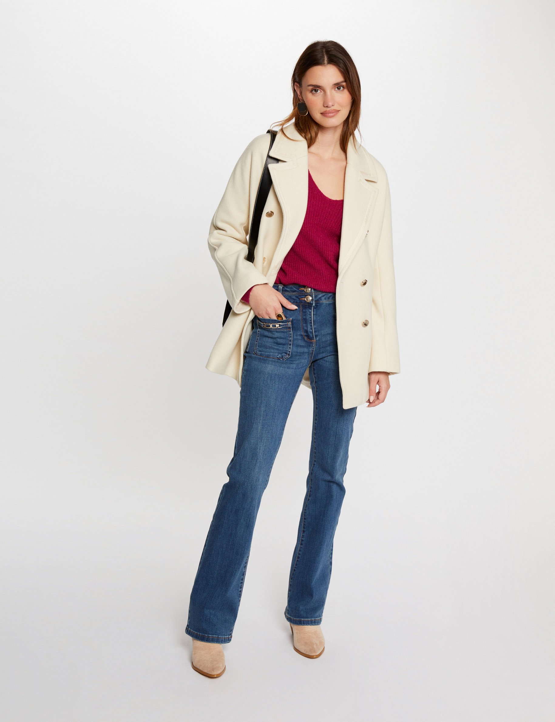 straight buttoned coat ivory women Straight buttoned coat ivory women