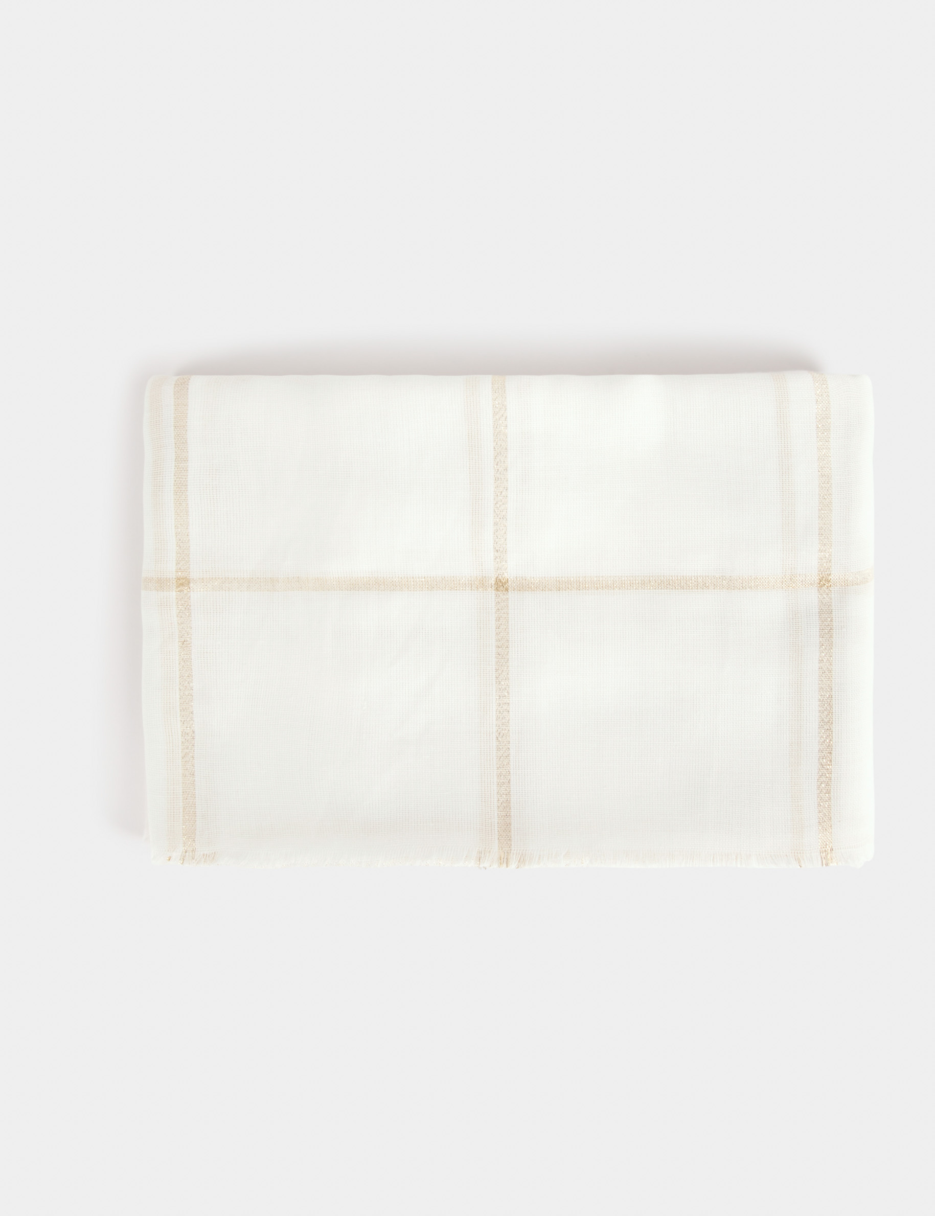 Scarf with check print gold ladies' Scarf with check print gold ladies'