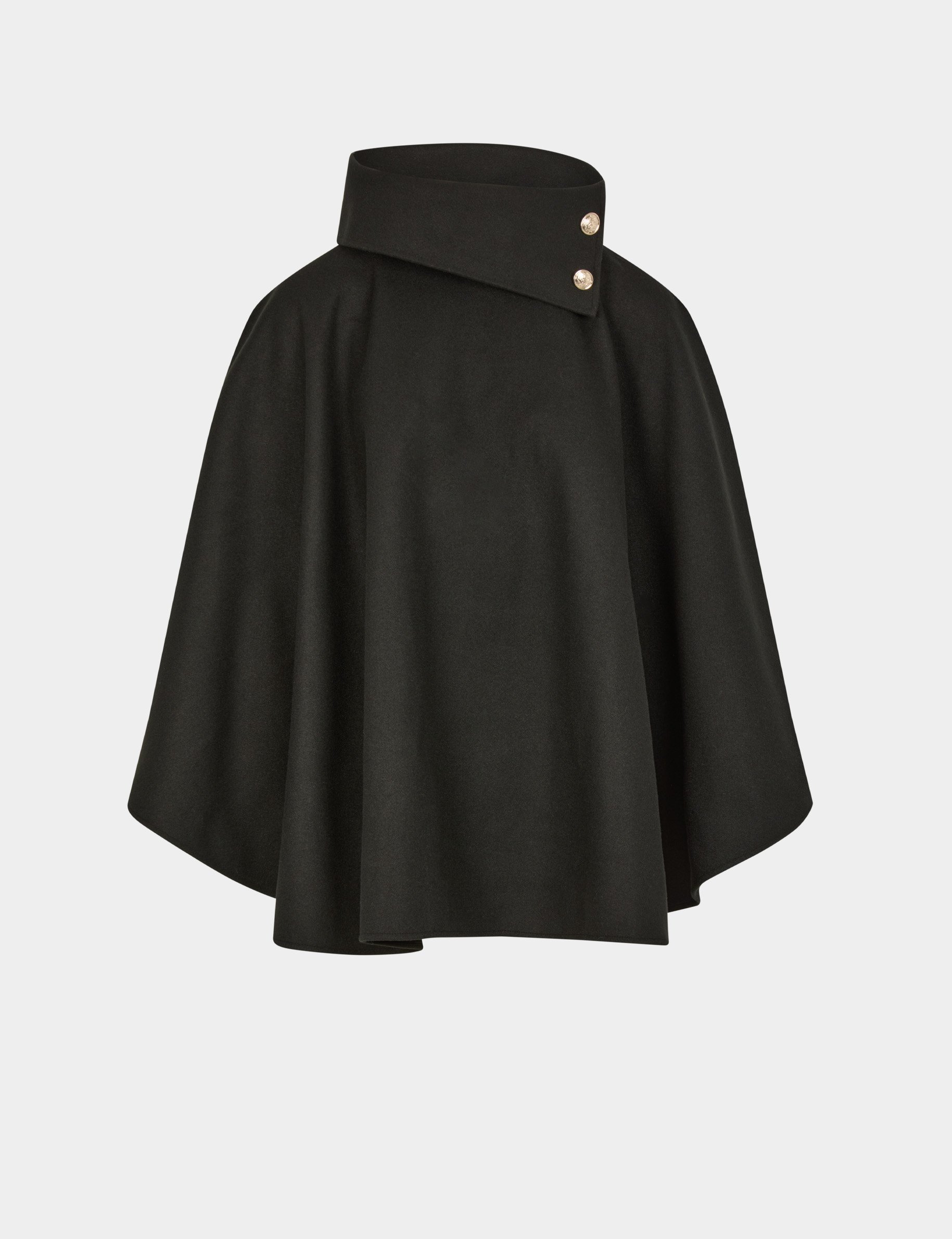High neck poncho black women