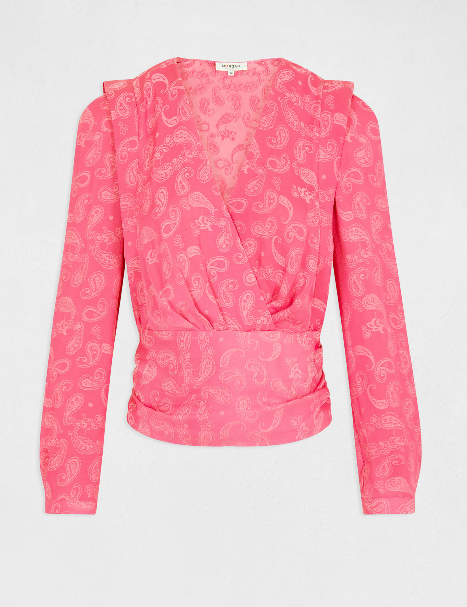 Printed long-sleeved blouse fuchsia ladies' Printed long-sleeved blouse fuchsia ladies'