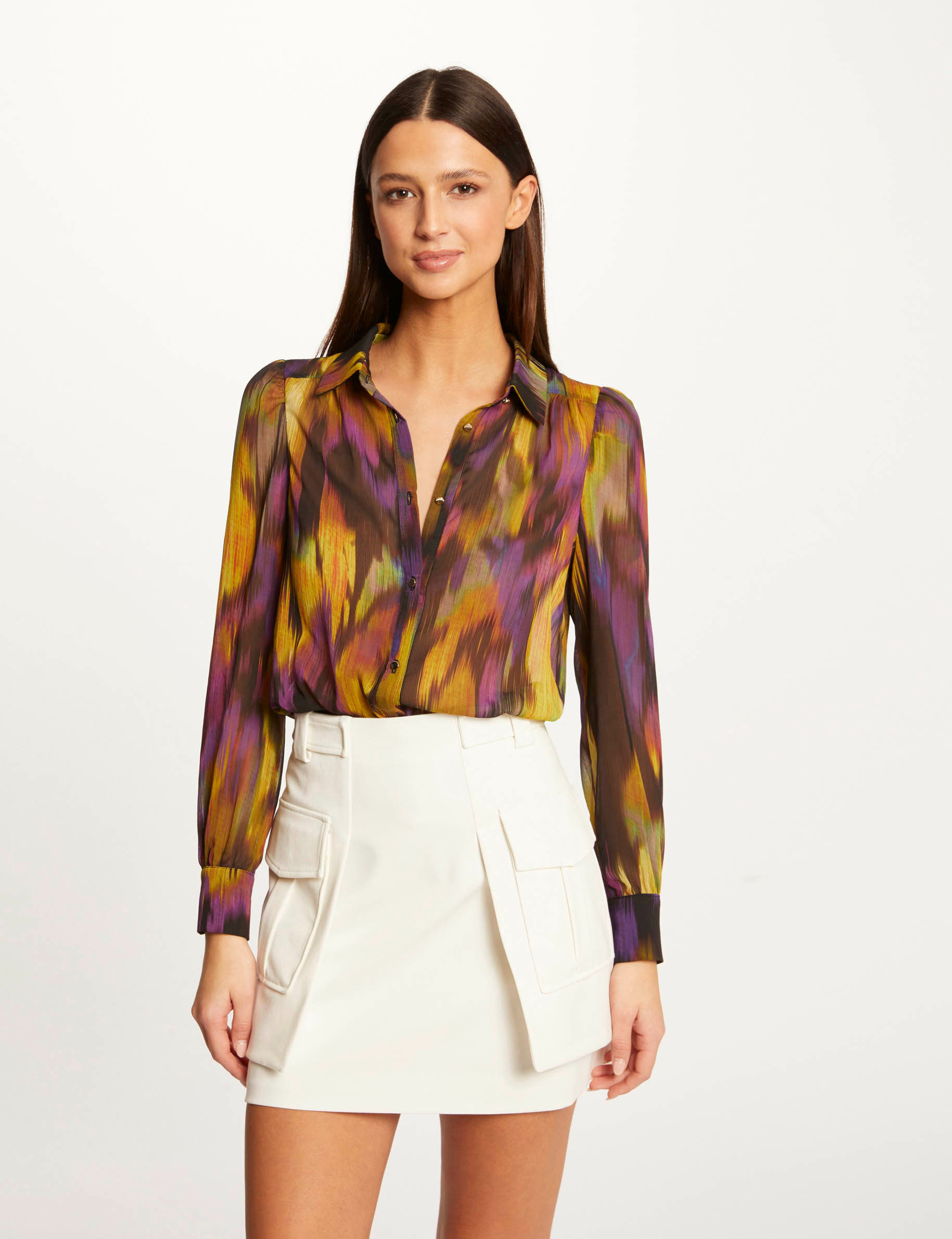 Straight skirt with side pockets ecru ladies' Straight skirt with side pockets ecru ladies'