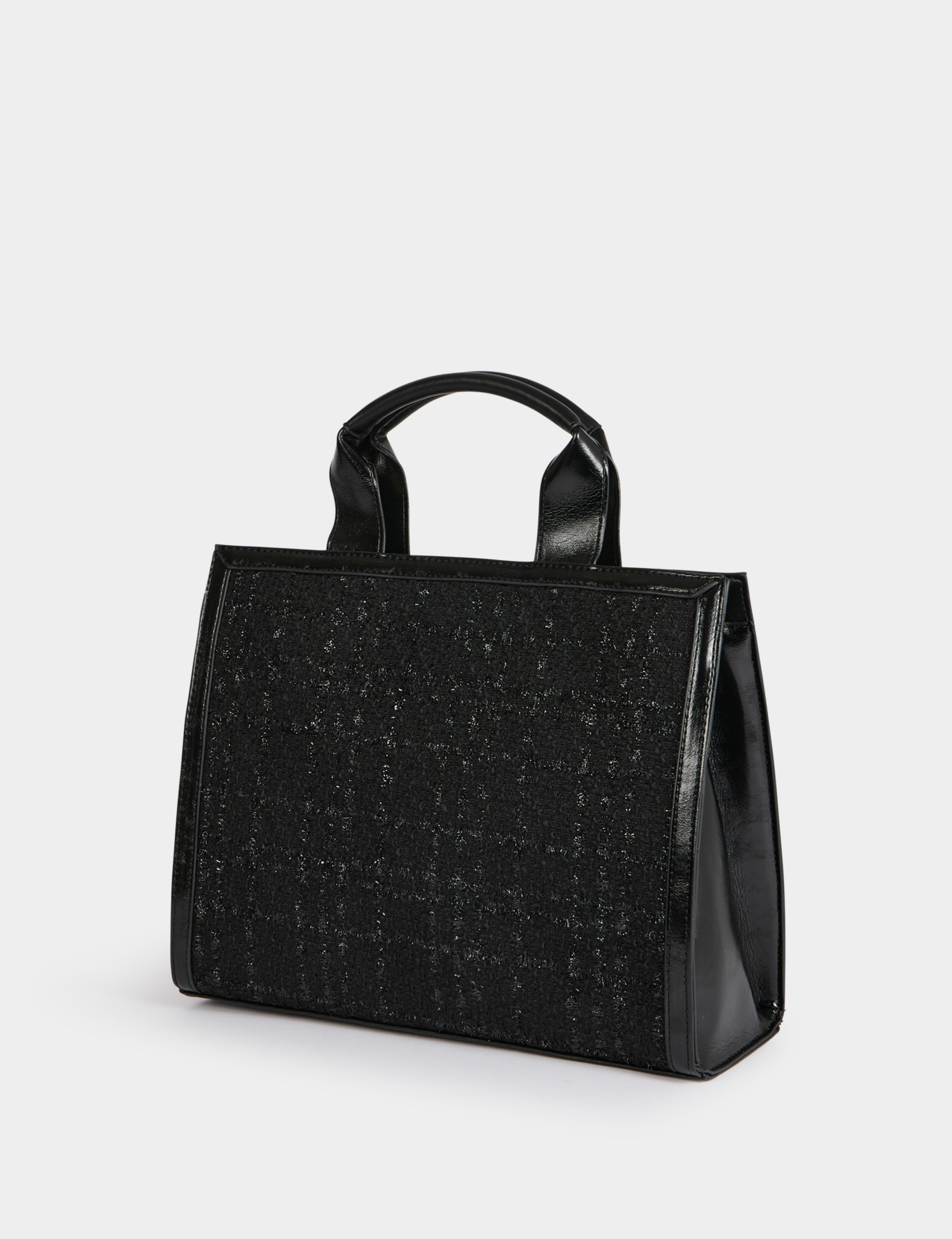 Tweed shopper bag black women