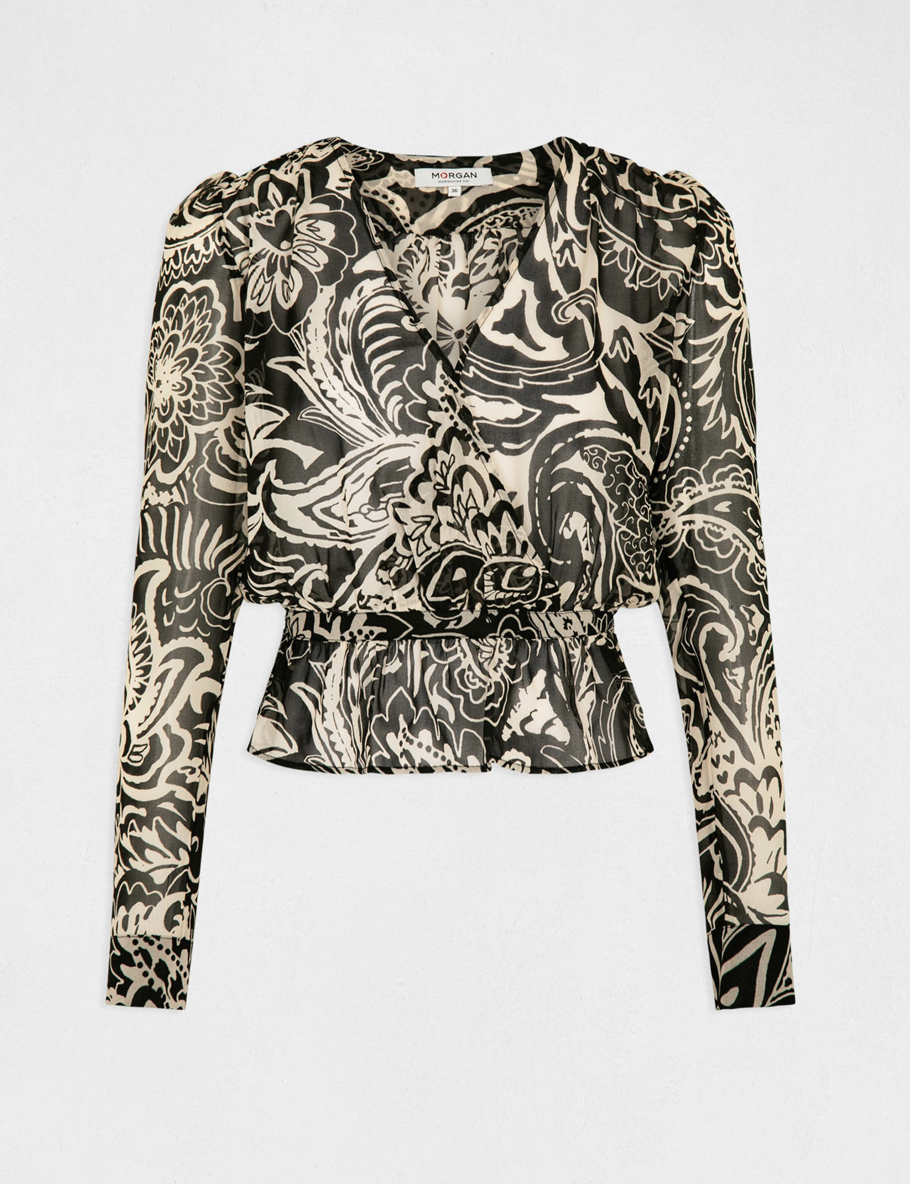 Long-sleeved blouse paisley print multico ladies'