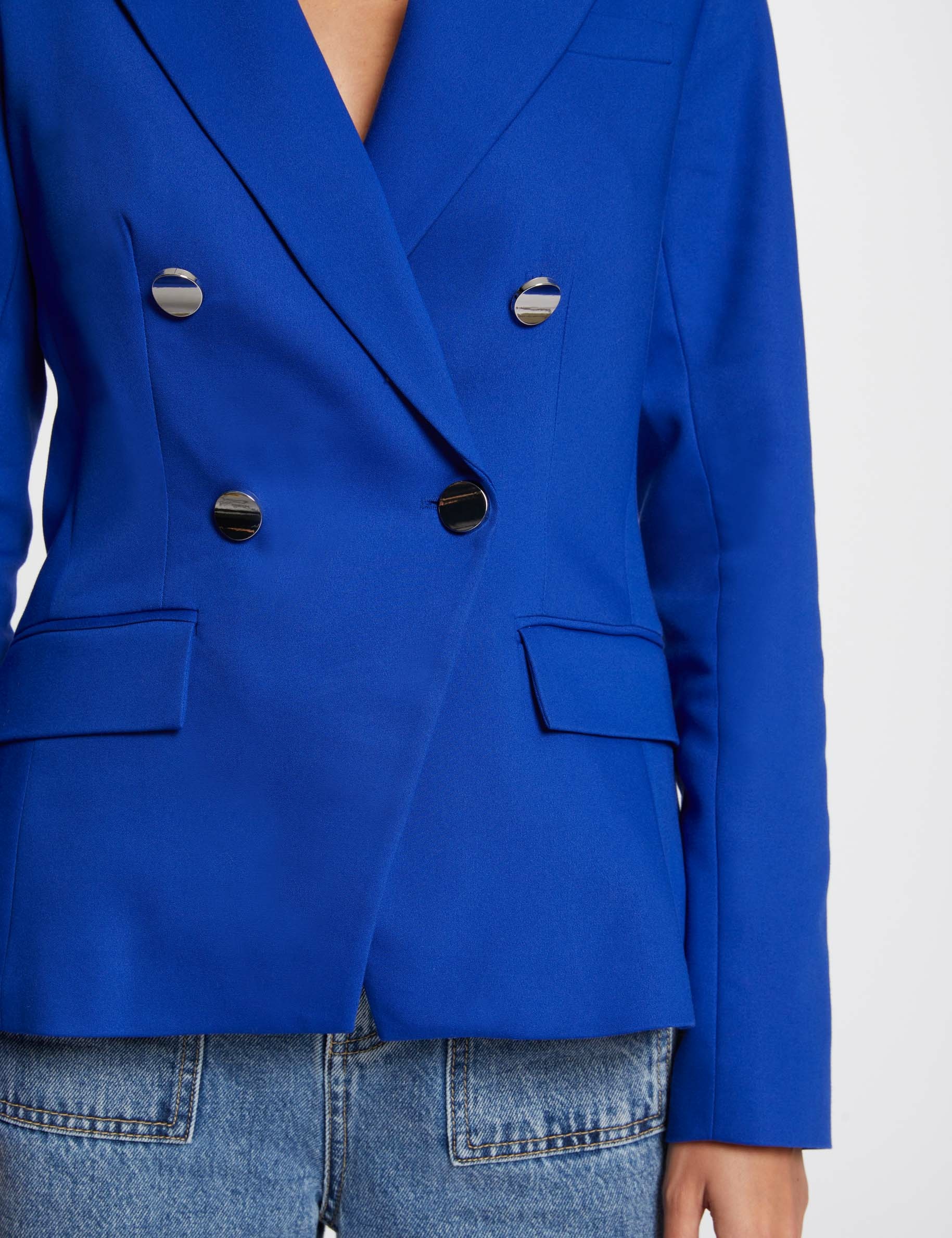 Double Breasted Blazer Electric Blue Ladies Morgan Double Breasted Blazer Electric Blue Ladies Morgan