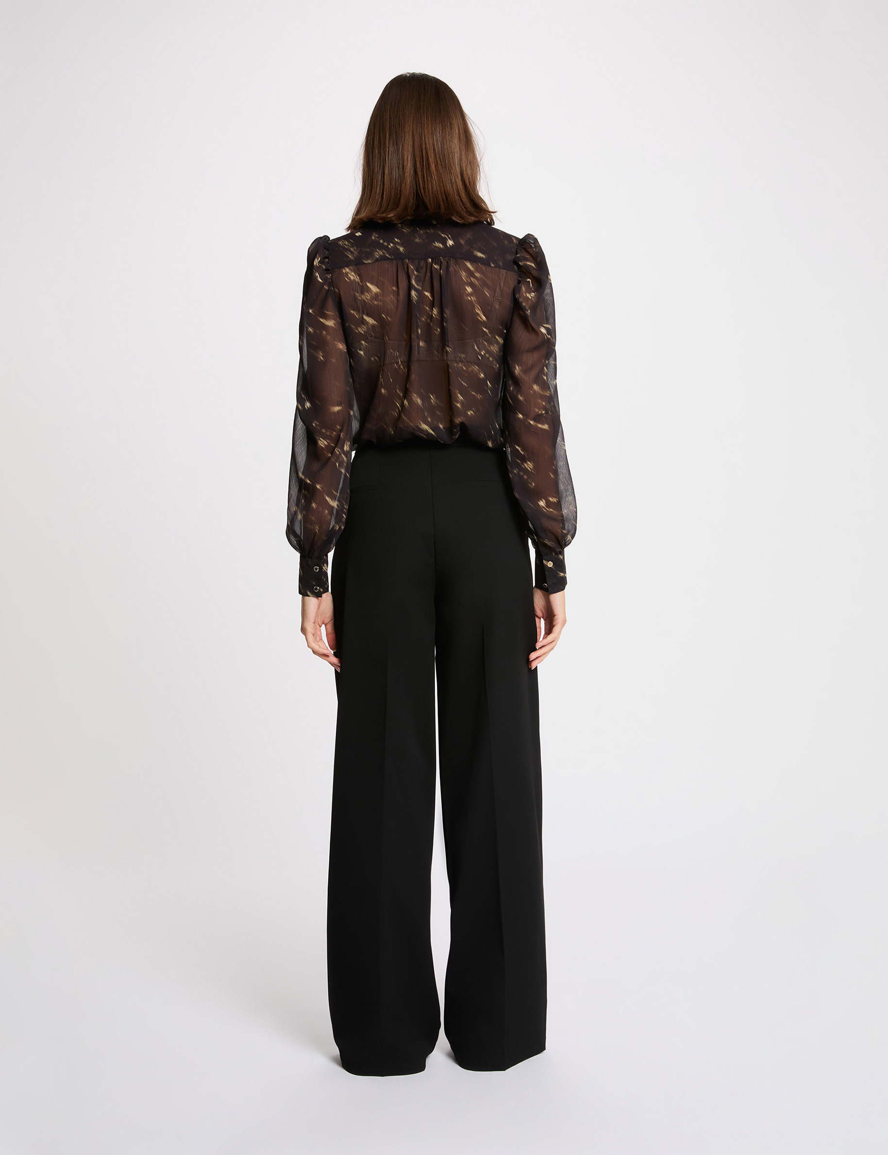 voile shirt with puff sleeves multicolor women Voile shirt with puff sleeves multicolor women