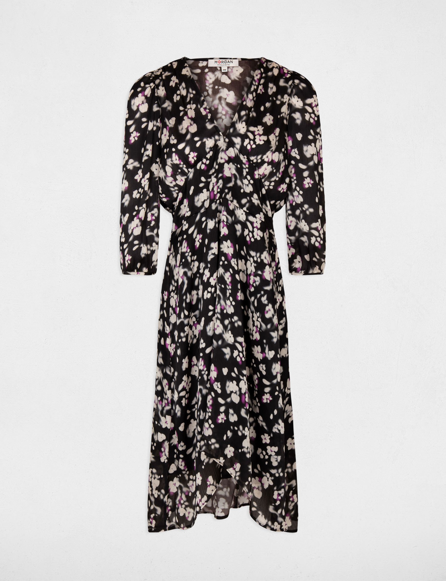 straight dress with floral print multicolored women Straight dress with floral print multicolored women