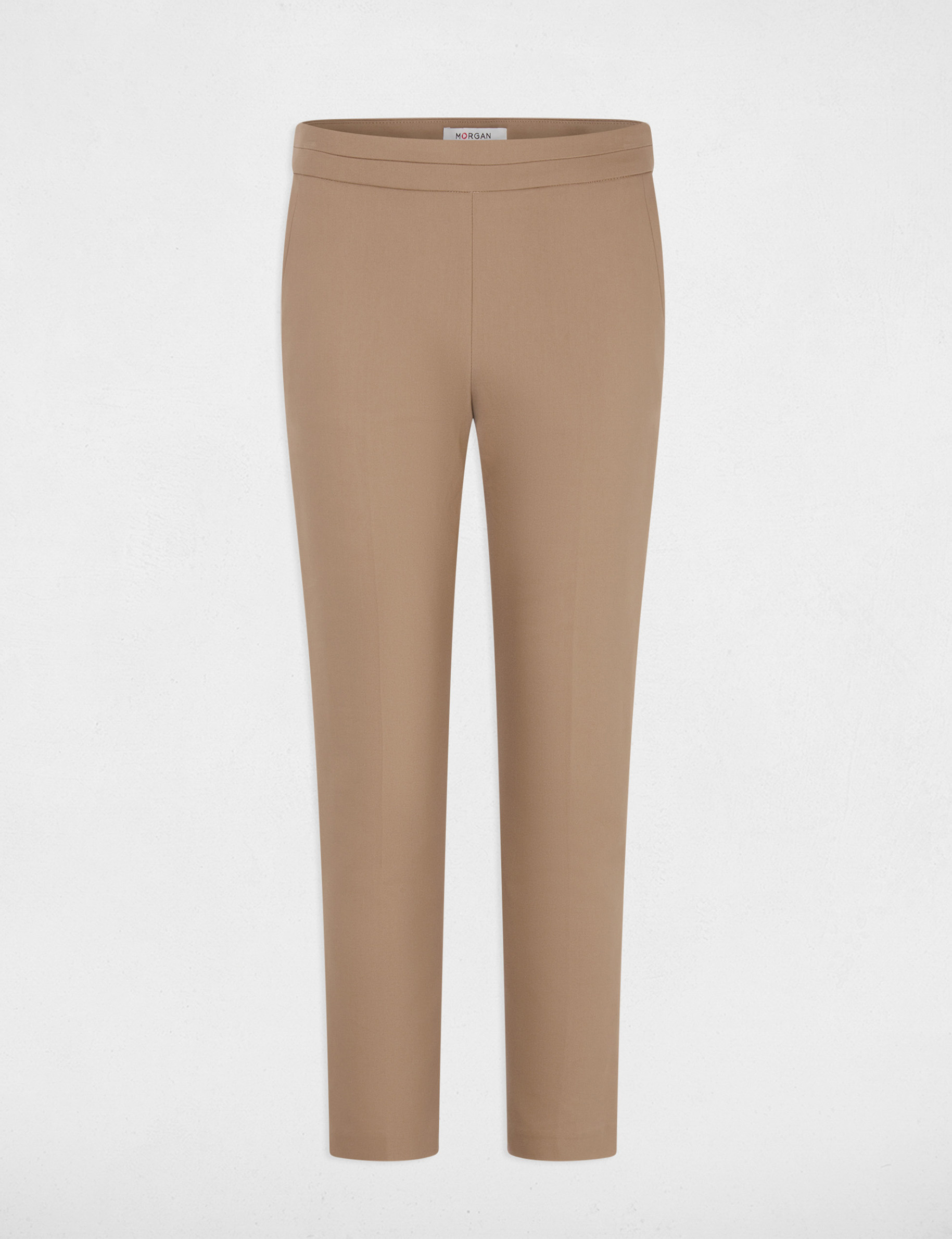 Cropped cigarette trousers taupe women