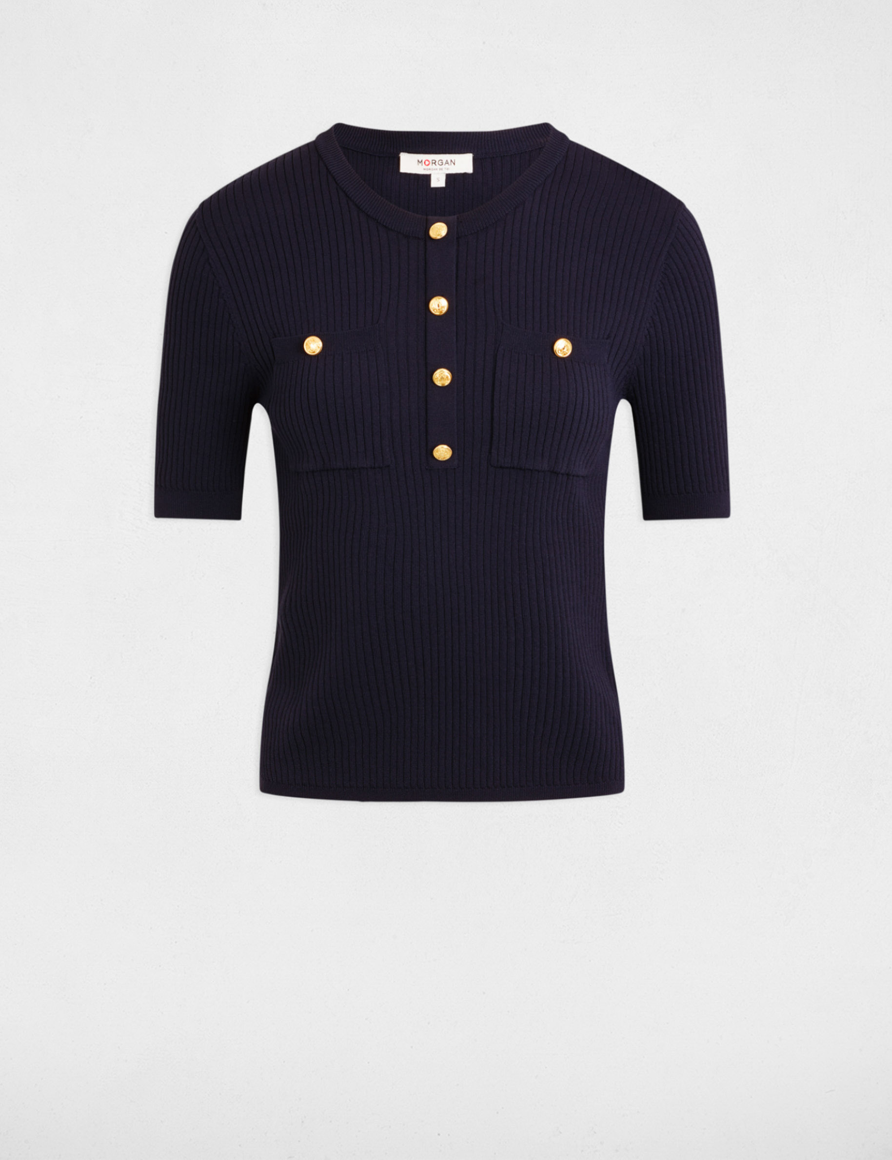 pull manches courtes col rond bleu marine femme Pull manches courtes col rond bleu marine femme