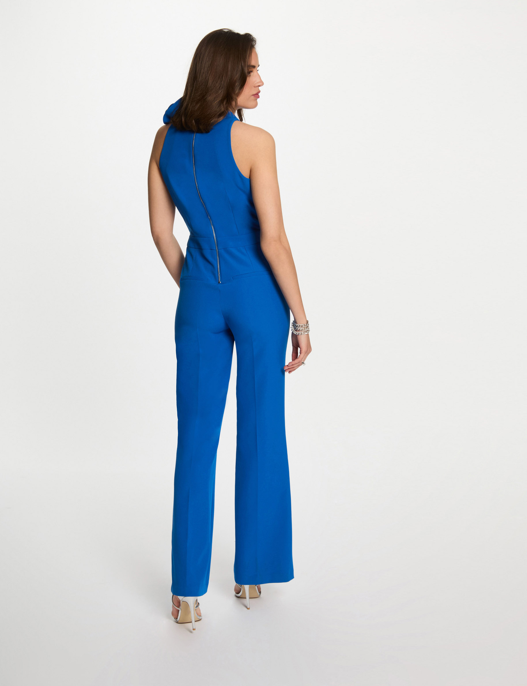 jumpsuit with ruffles electric blue women Jumpsuit with ruffles electric blue women