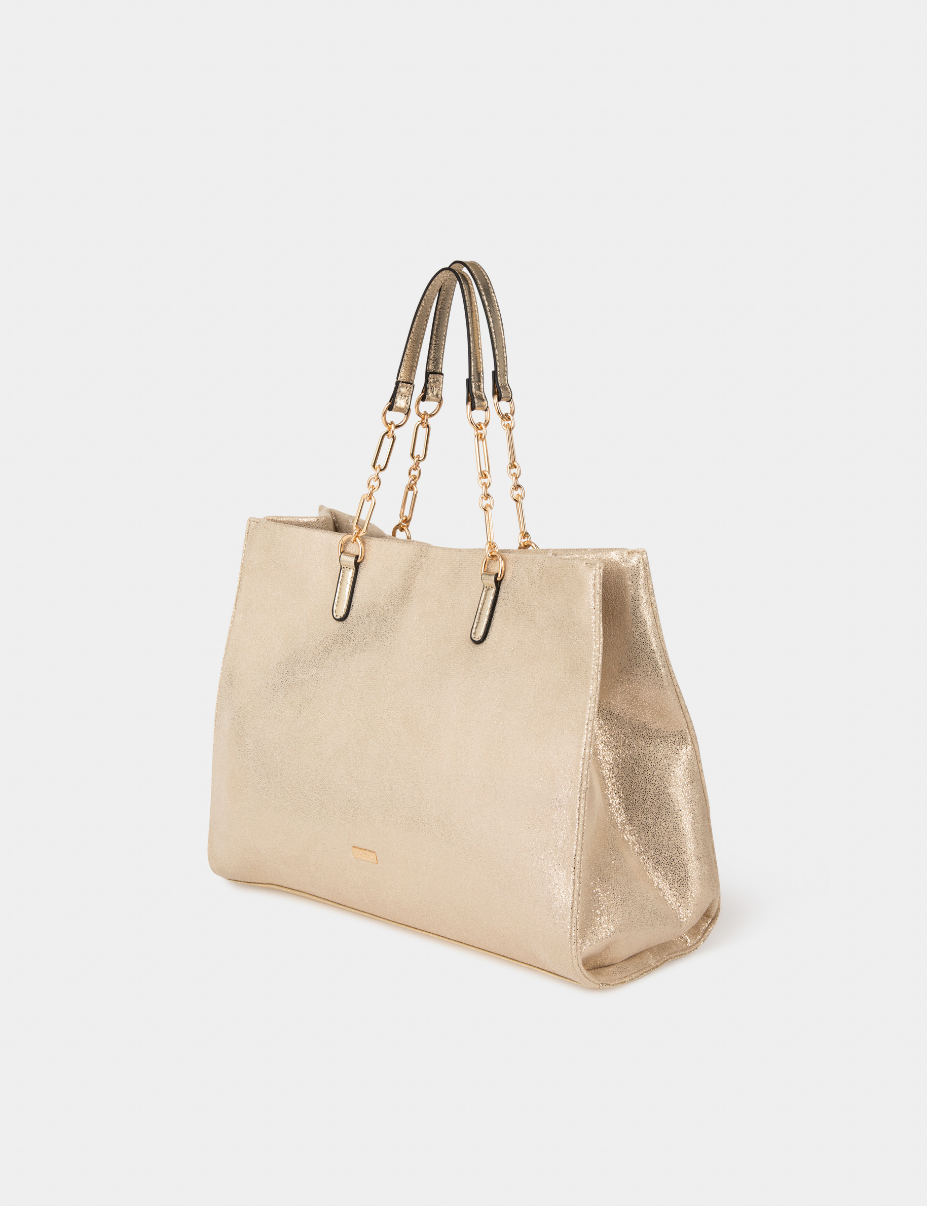 Metallised quilted shopper bag gold ladies' Metallised quilted shopper bag gold ladies'