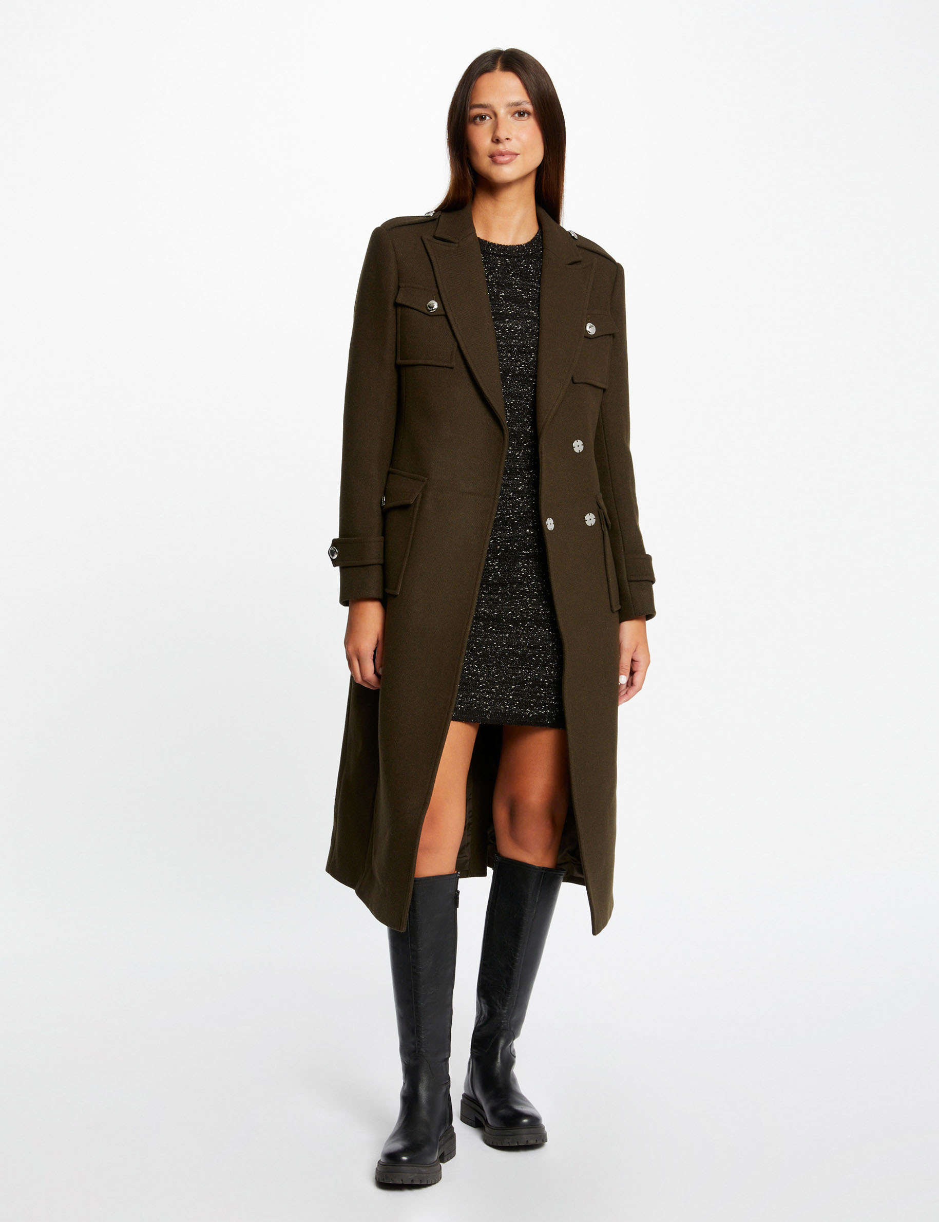 Dark green coat women's outlet