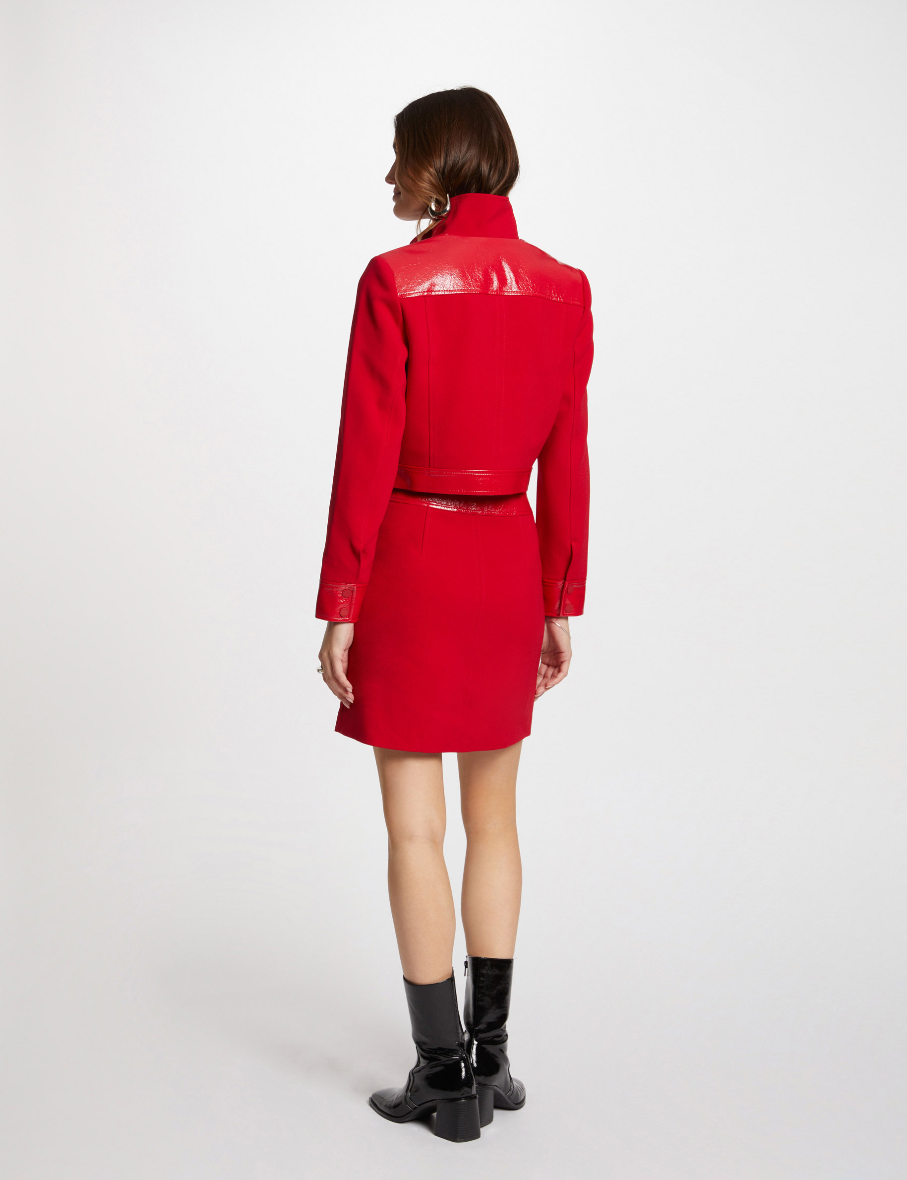 jupe courte zippee rouge moyen femme Jupe courte zippée rouge moyen femme