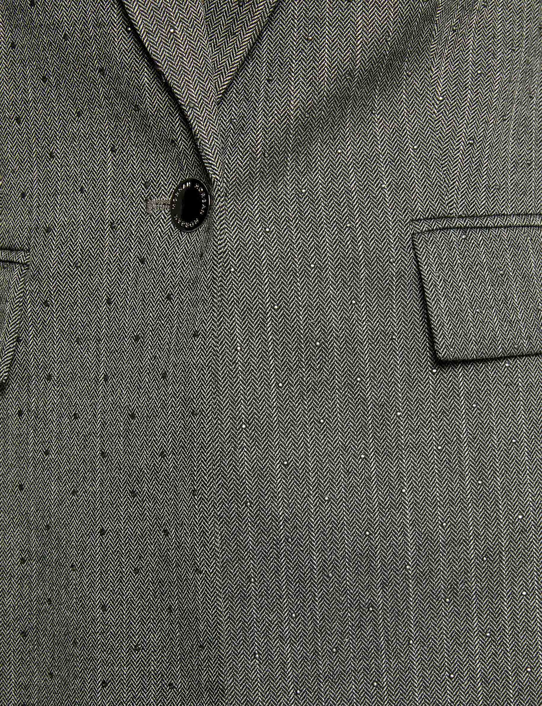 striped fitted jacket mid grey women null