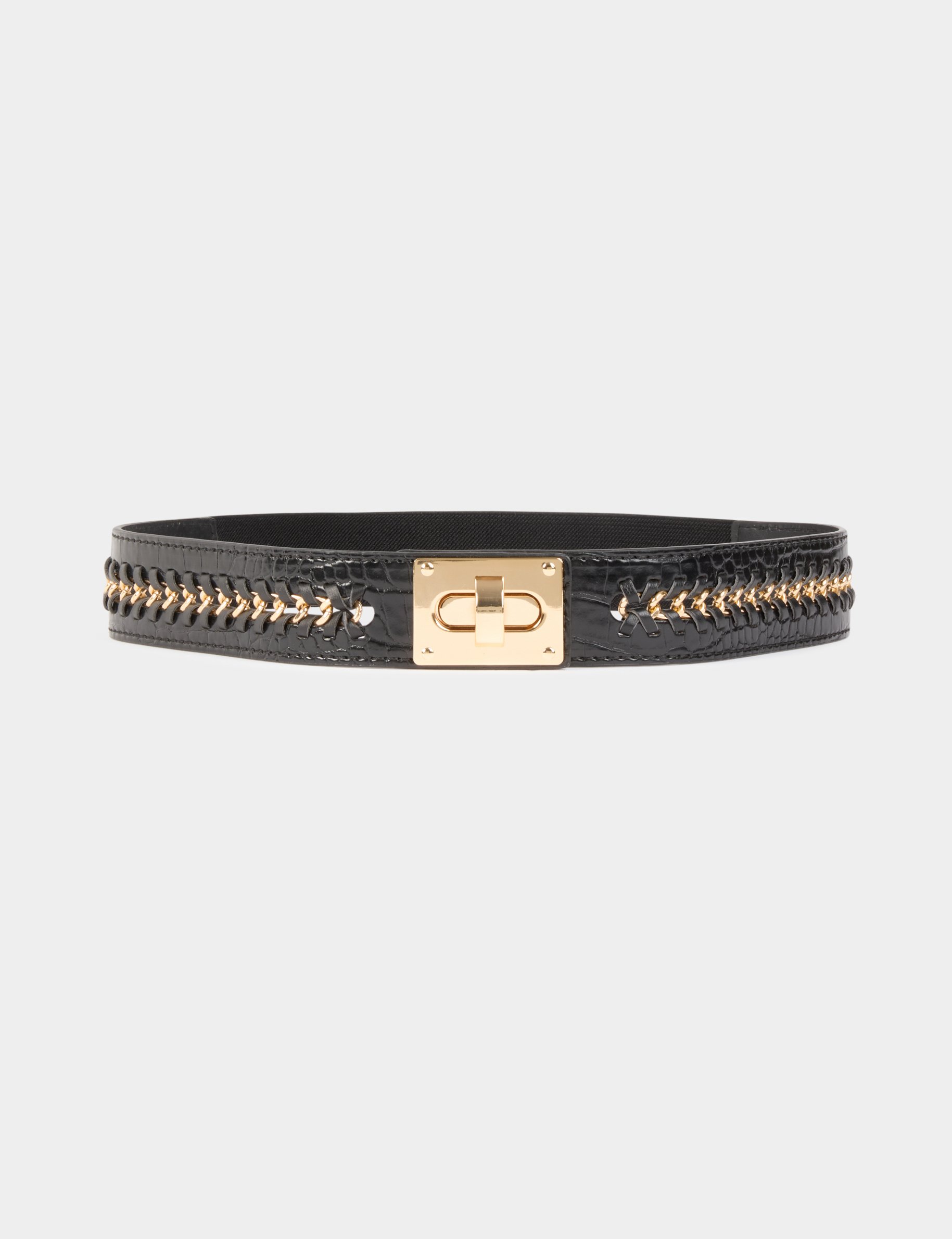 Wide elastic belt black women