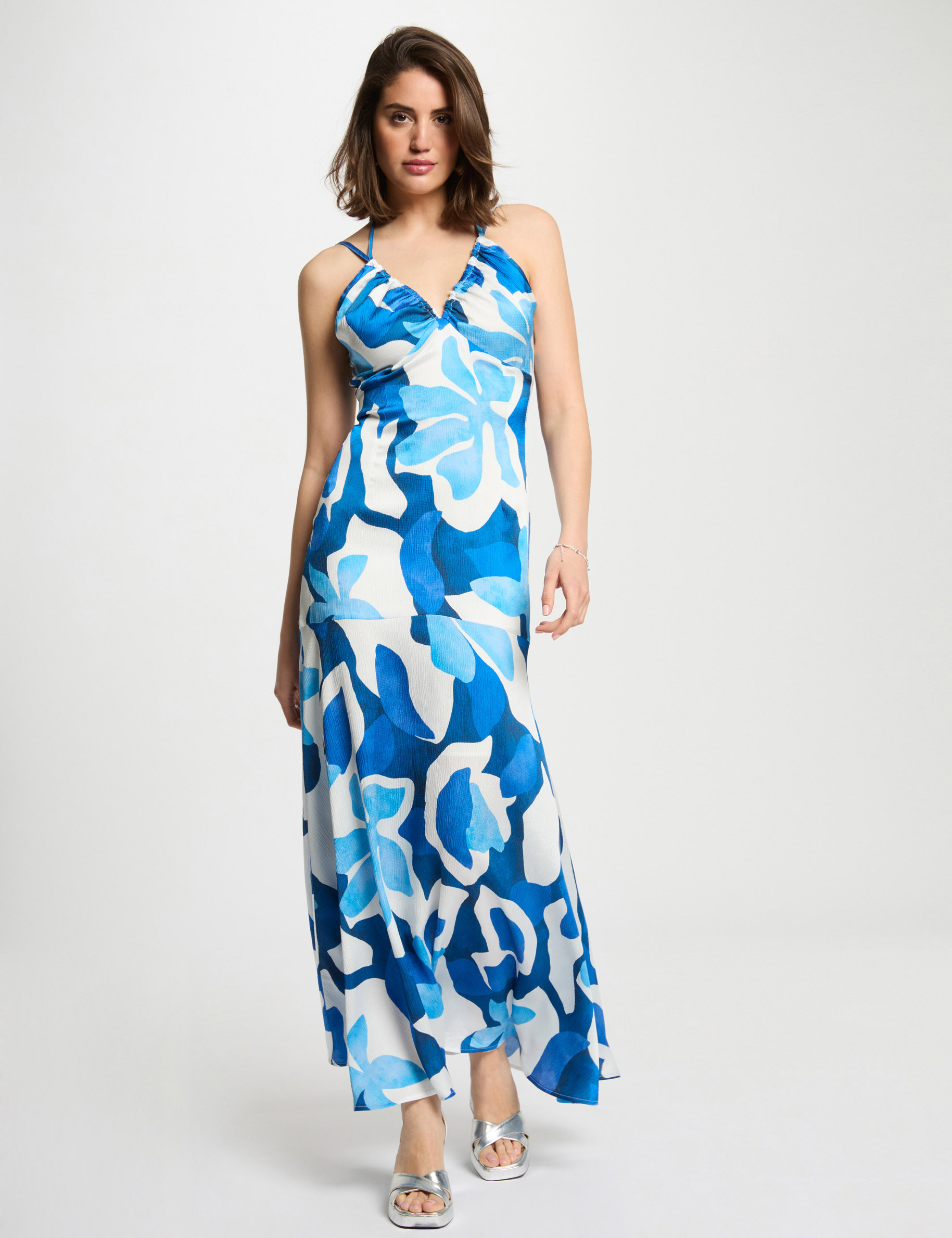 printed maxi straight dress multicolor women Printed maxi straight dress multicolor women