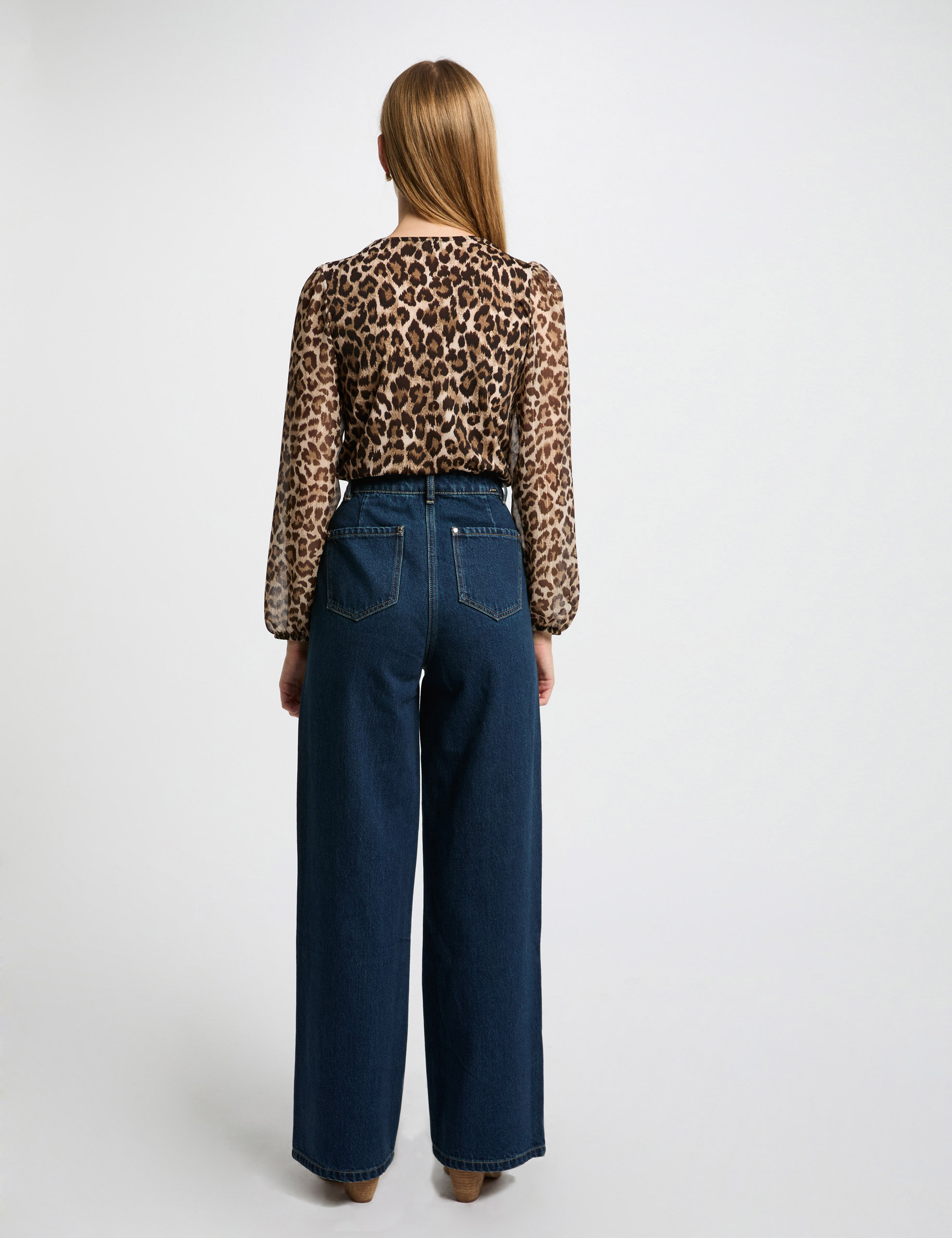 high waisted wide leg jeans raw denim women High-waisted wide leg jeans raw denim women