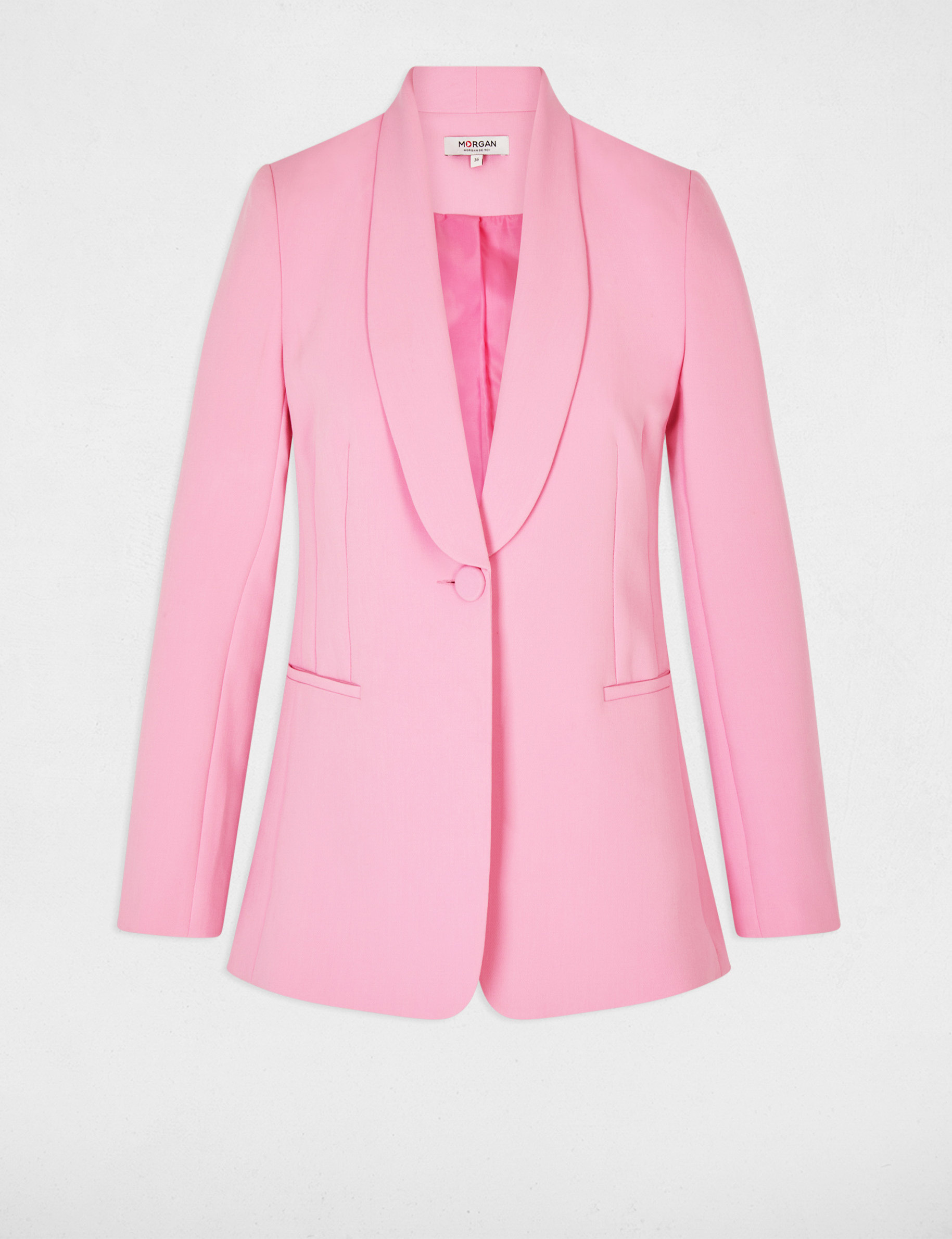 Shawl collar blazer light pink women