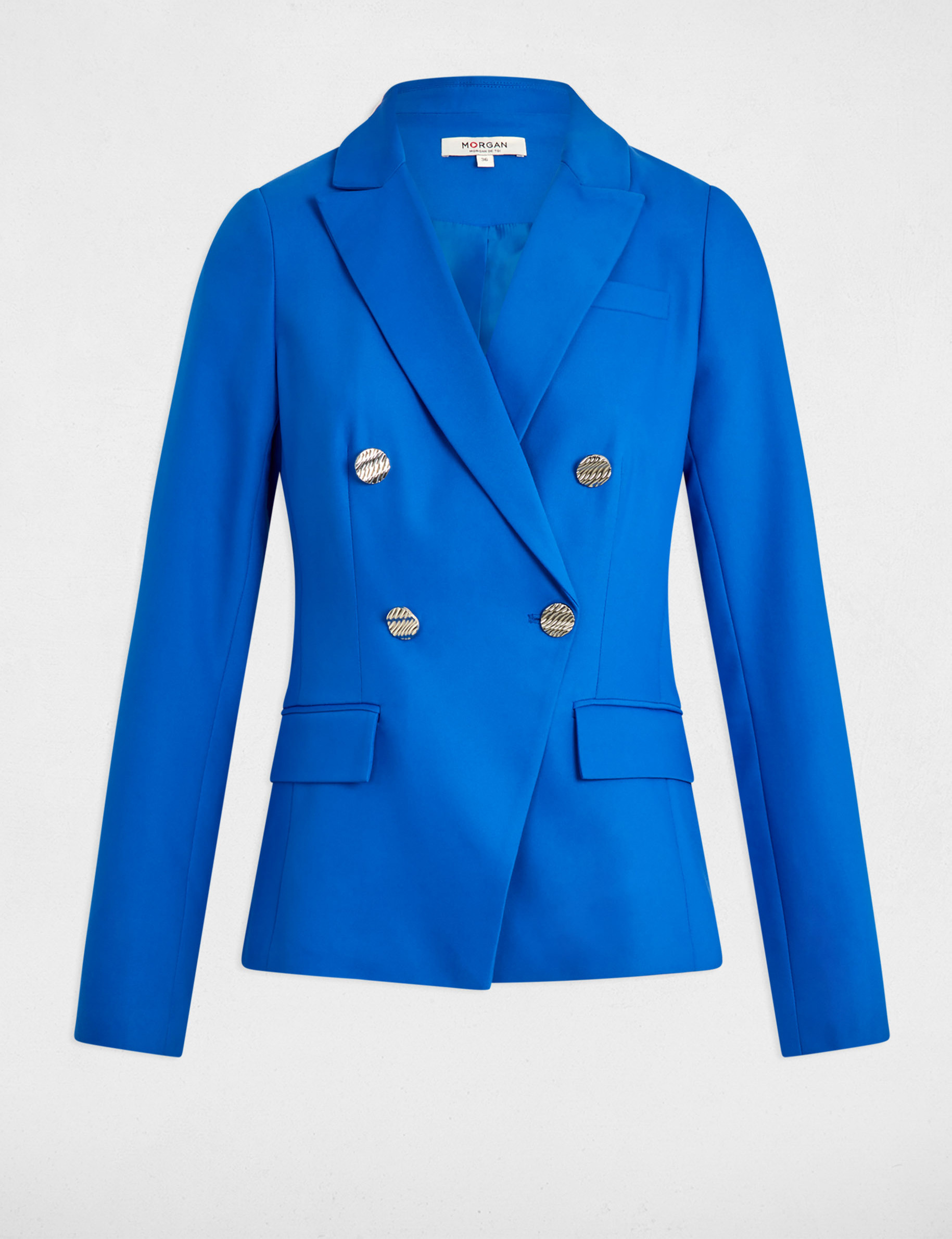 Double breasted blazer electric blue women