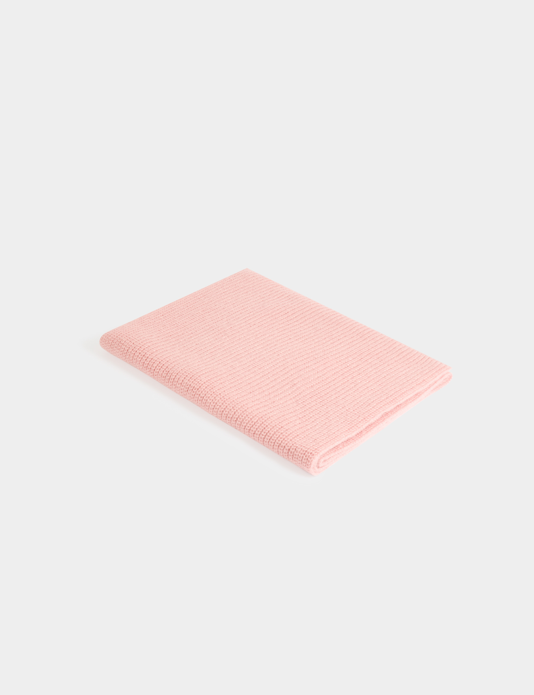 Écharpe tricotée rose poudrée femme