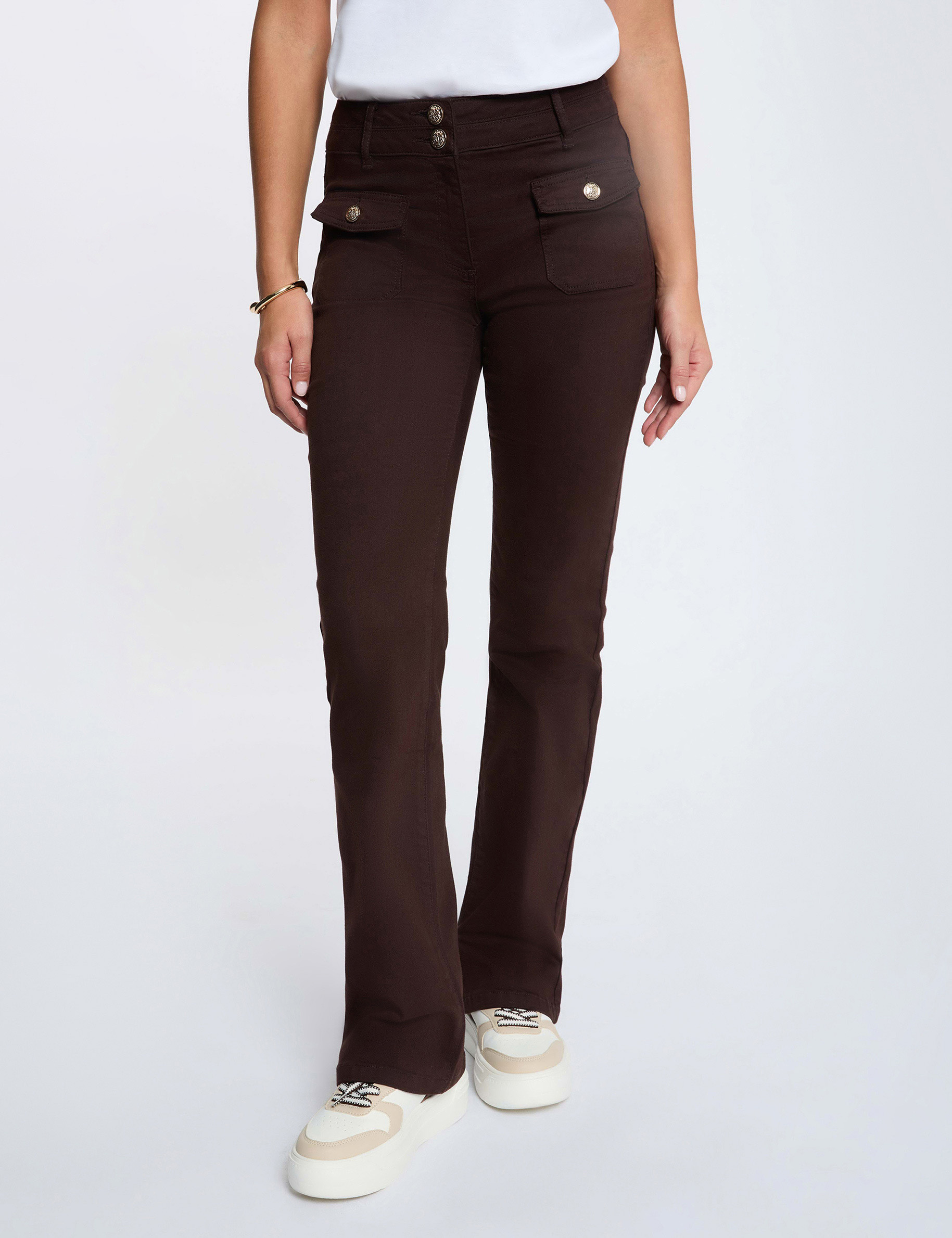 Bootcut trousers dark brown women