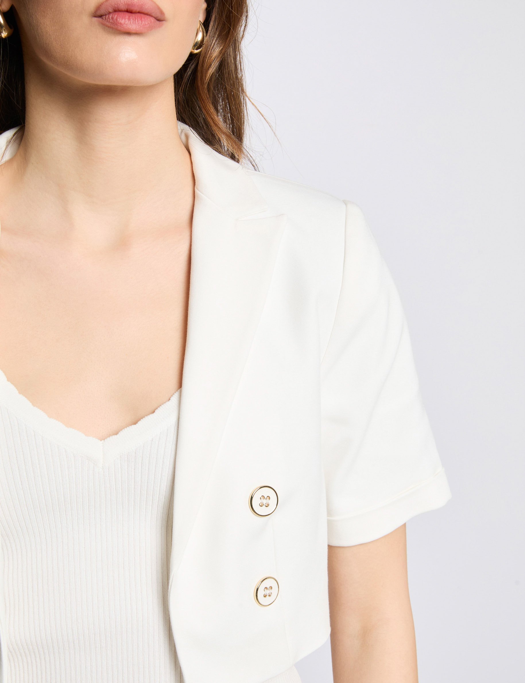 Short-sleeved bolero white women