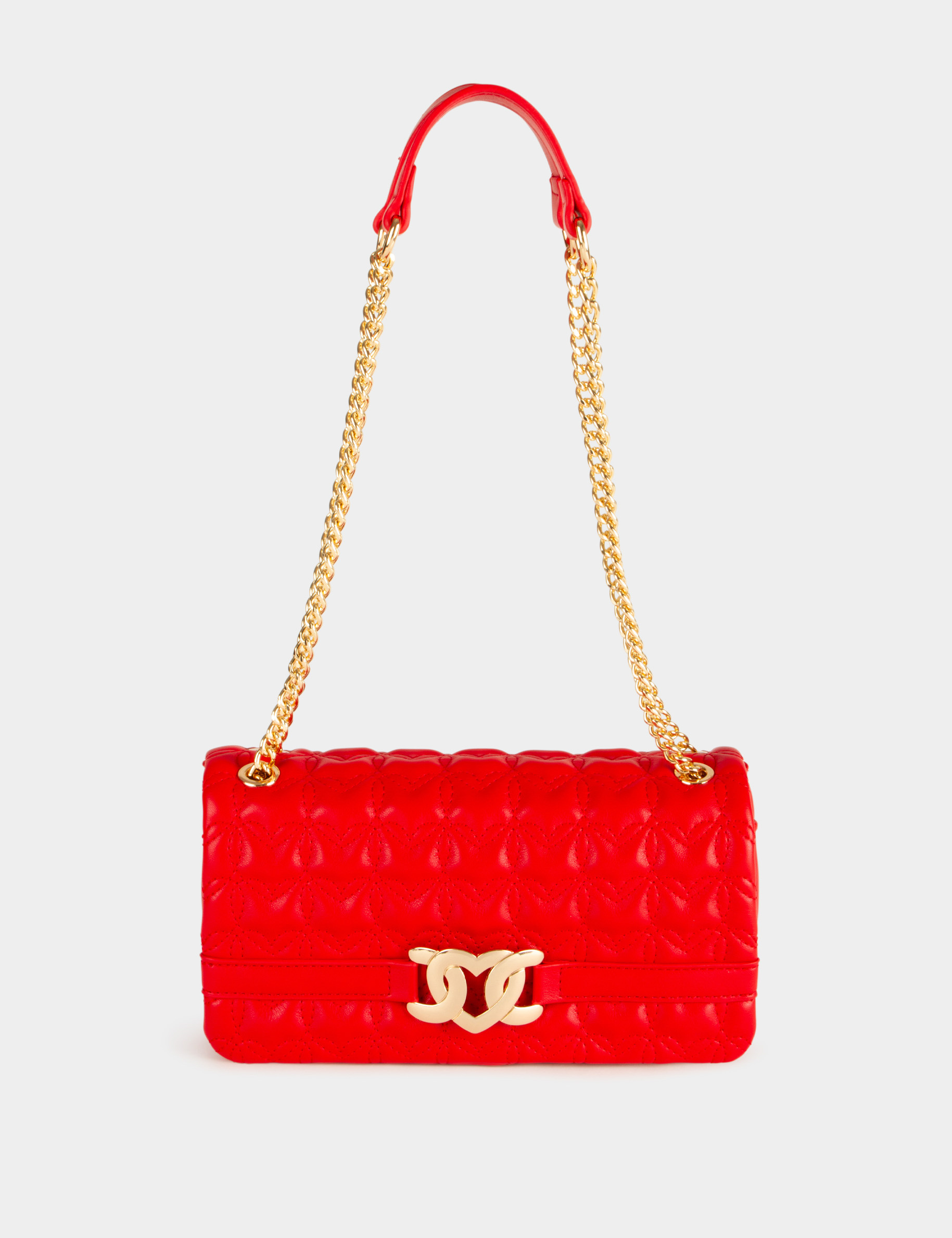 Quilted bag with ornament red ladies'