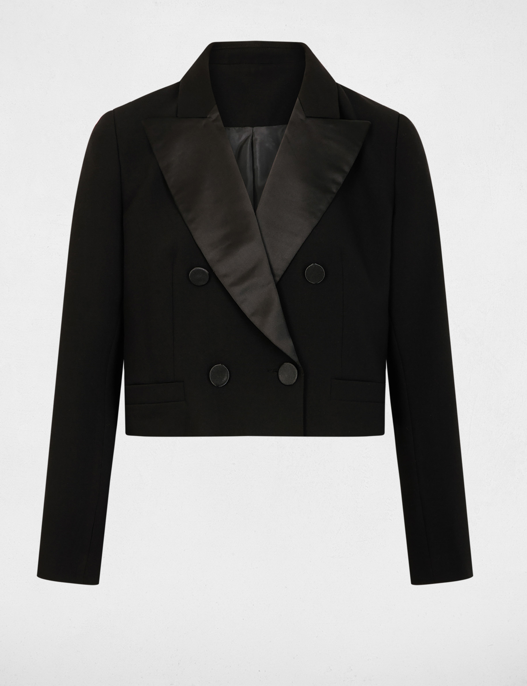veste courte cache coeur noir femme black women