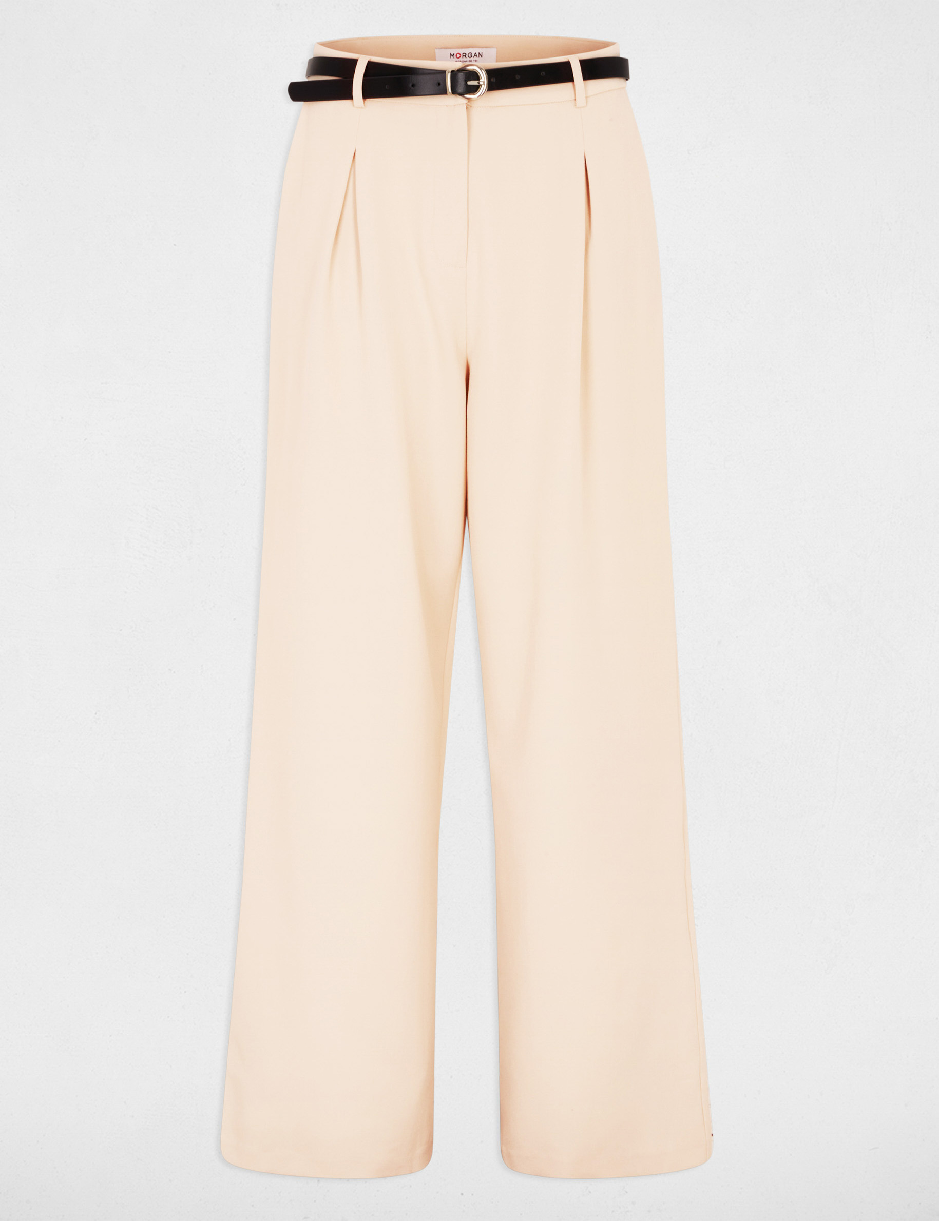 high waisted wide leg trousers beige women High-waisted wide-leg trousers beige women