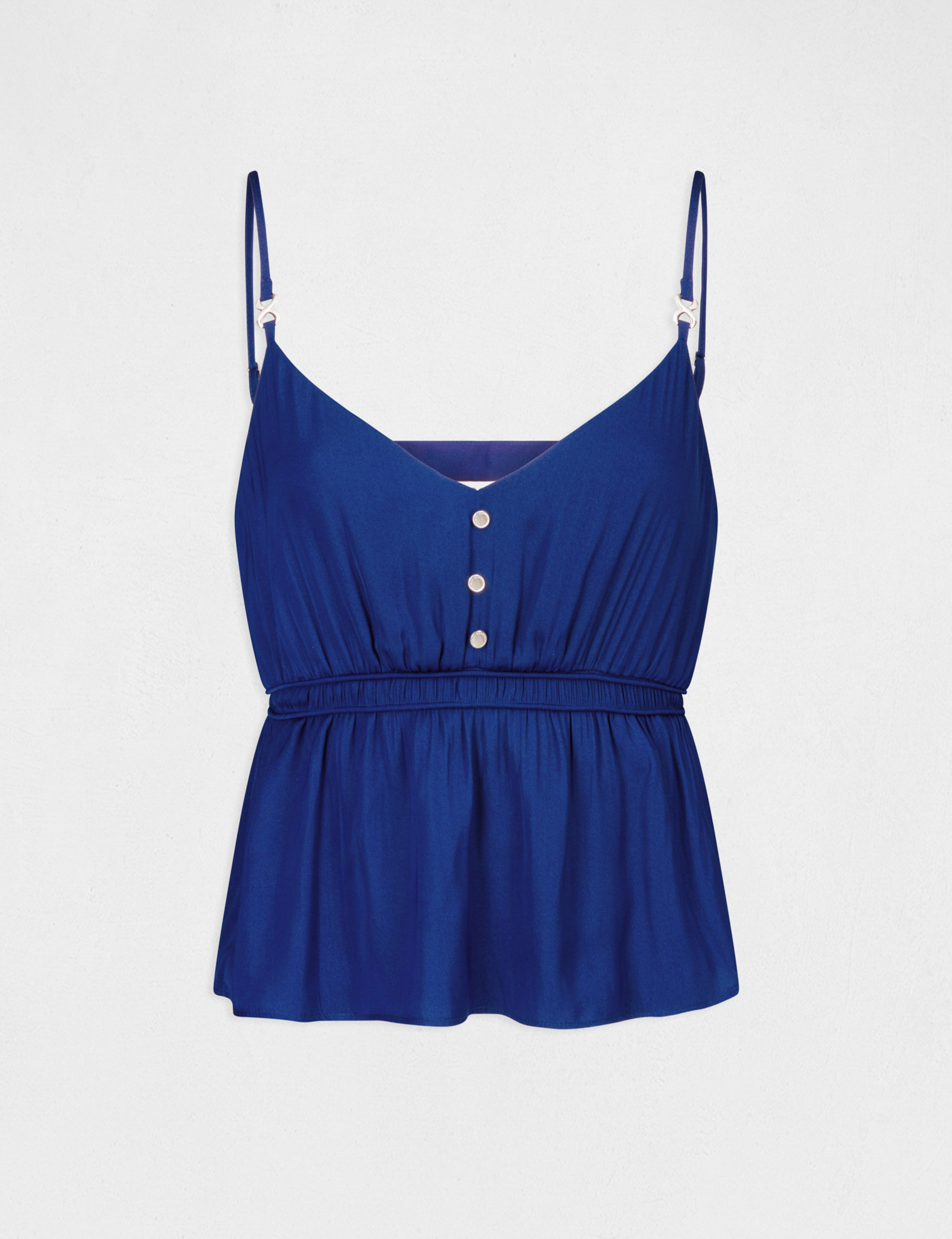 Blouse with thin straps and ornament electric blue ladies'