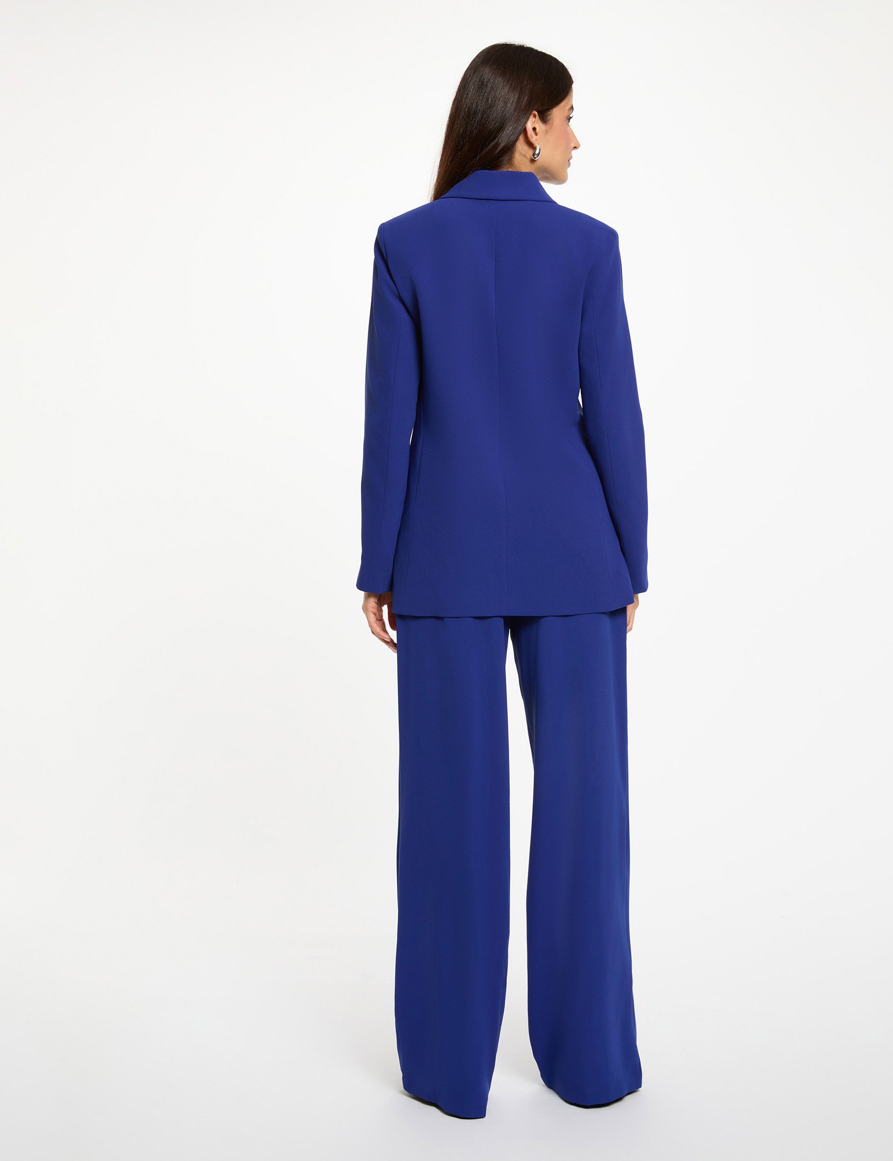 Wide-leg trousers petroleum blue women