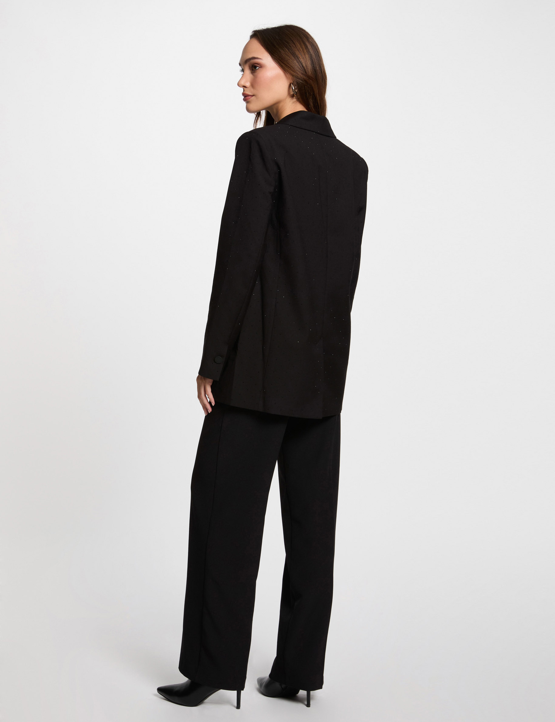 long blazer with sequins black women Long blazer with sequins black women