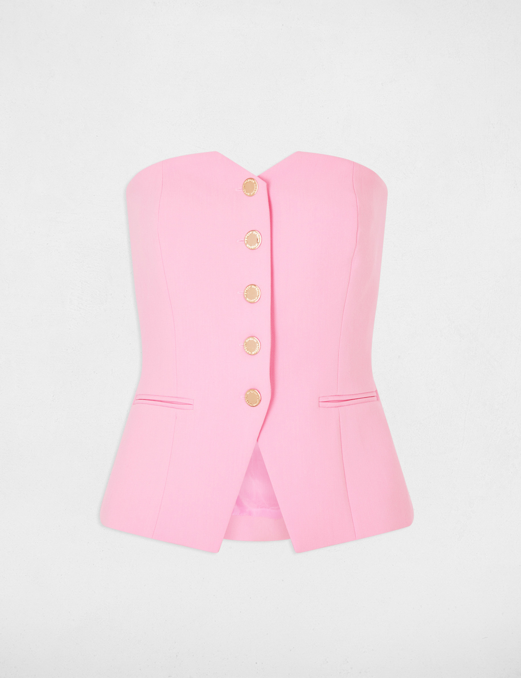 Fitted sleeveless bustier light pink women