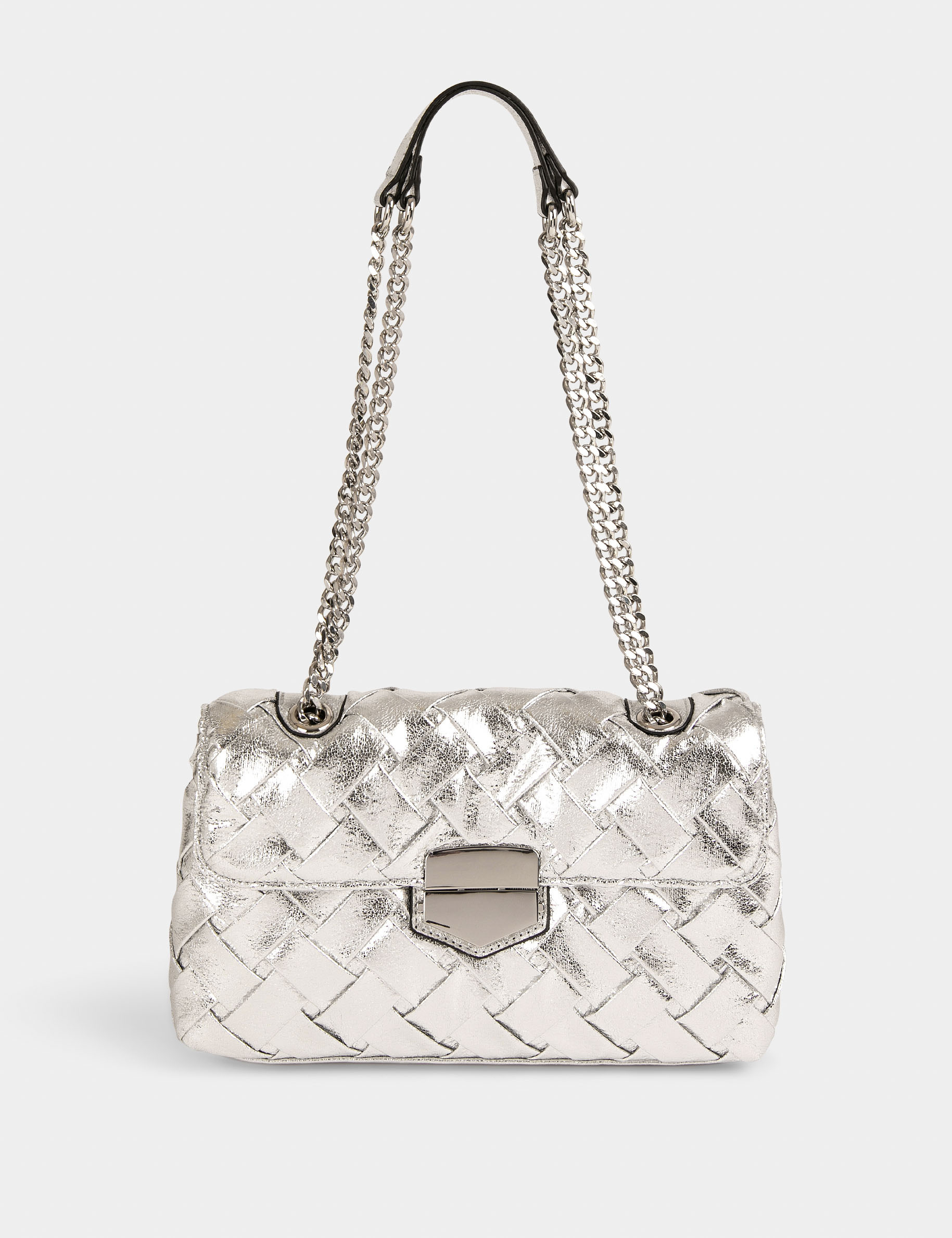 Quilted bag with chain strap silver ladies' Quilted bag with chain strap silver ladies'