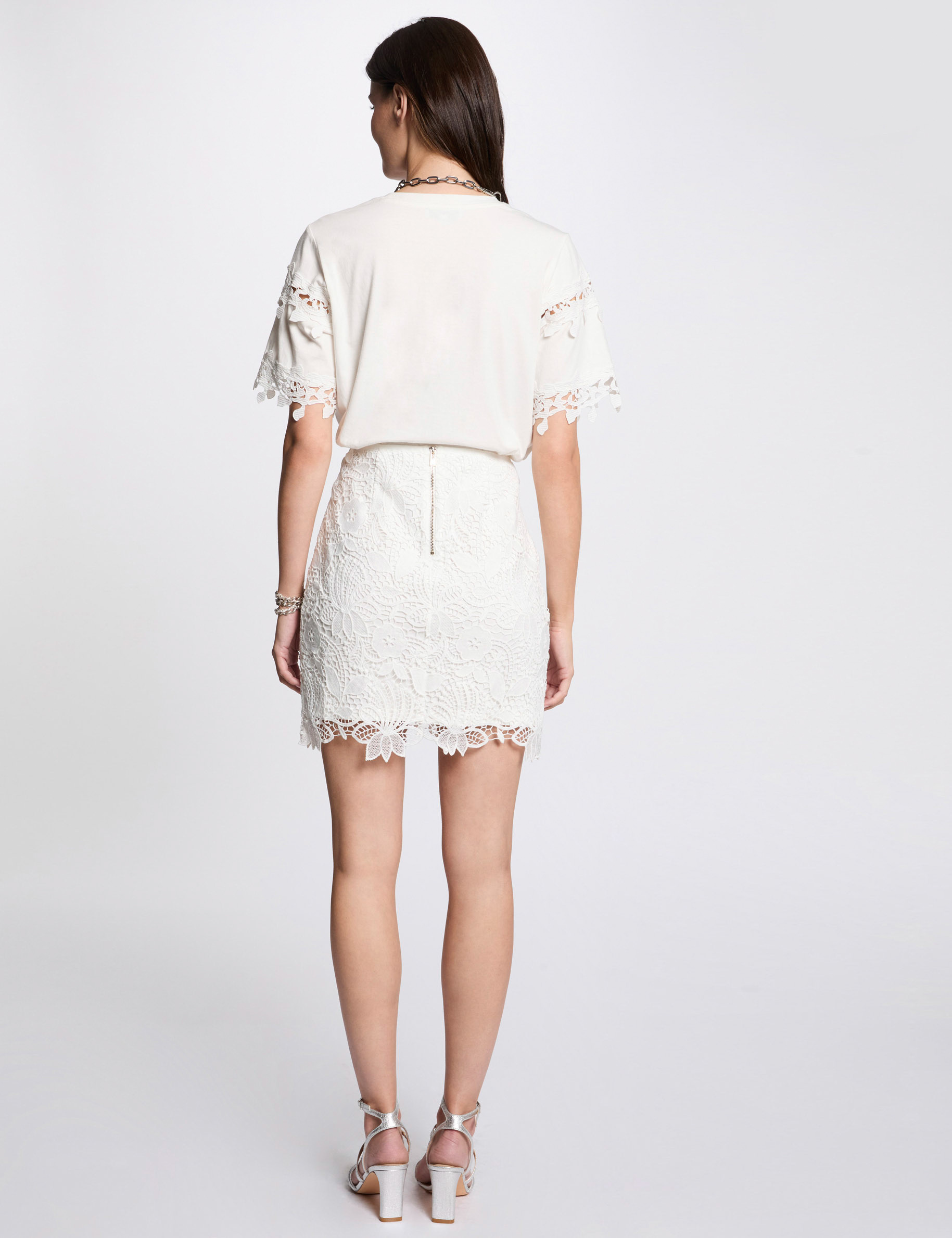Laced mini skirt white women