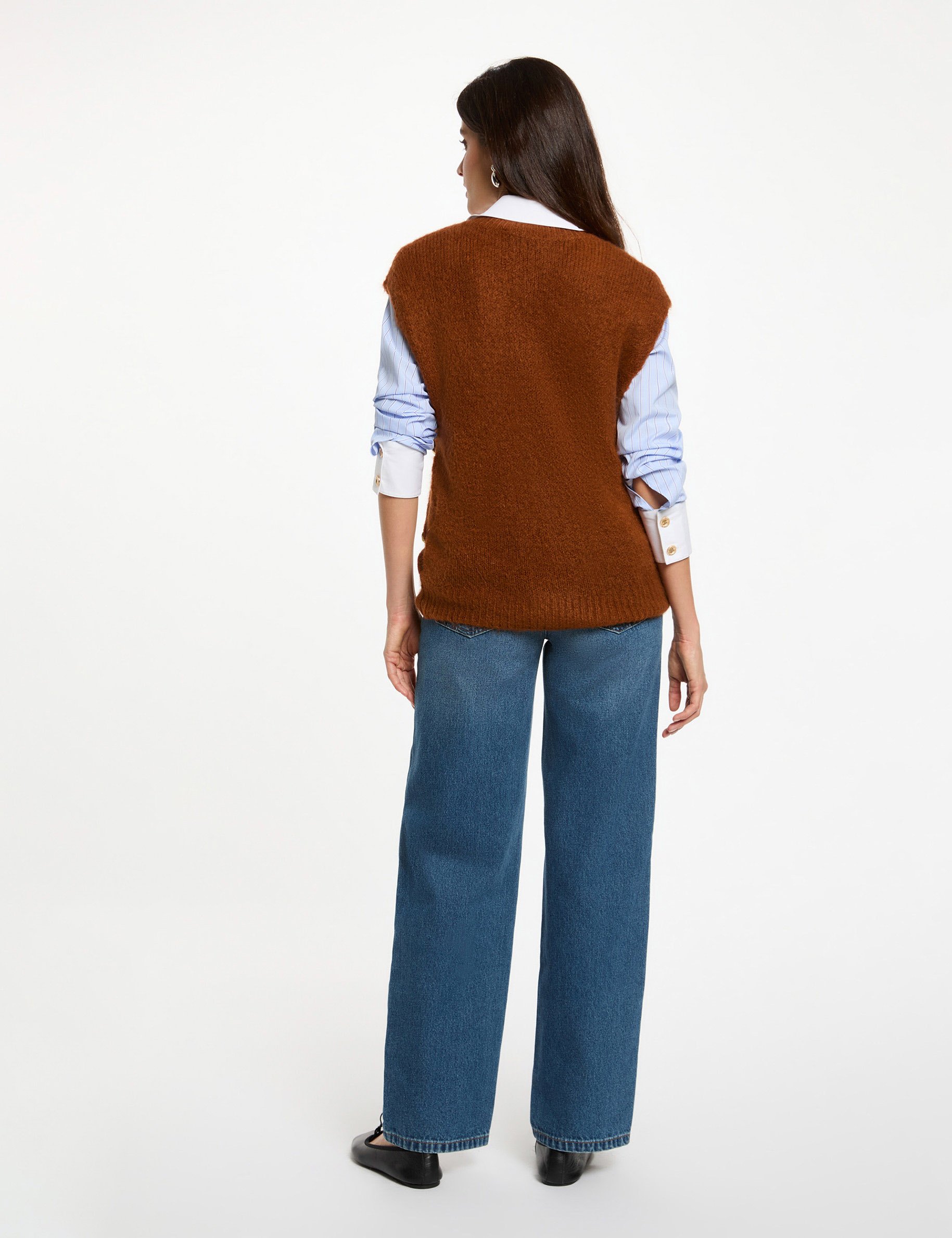 sleeveless jumper cognac brown women Sleeveless jumper cognac brown women
