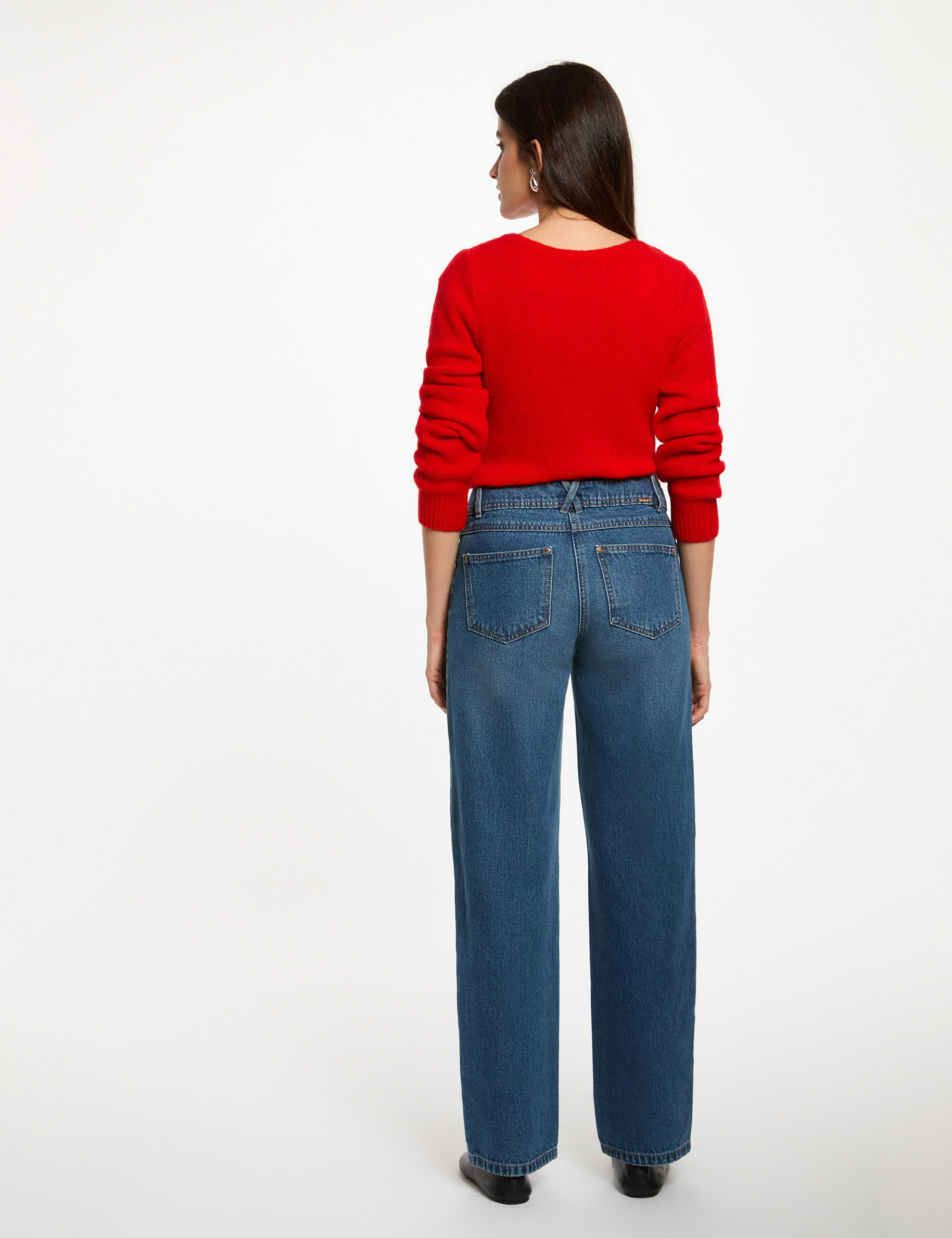 cropped v neck sweater red women Cropped V-neck sweater red women