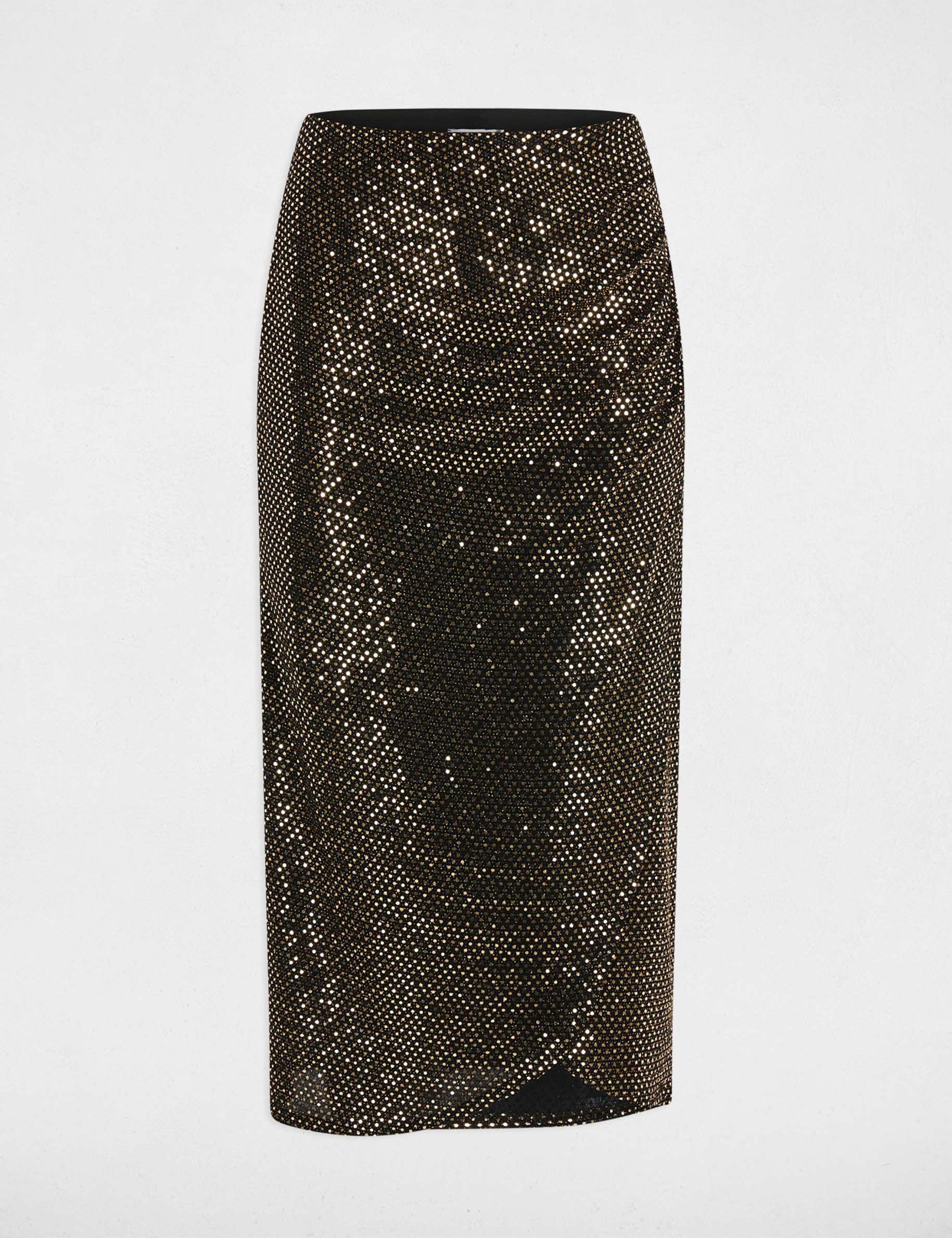 Fitted wrap skirt gold yellow women
