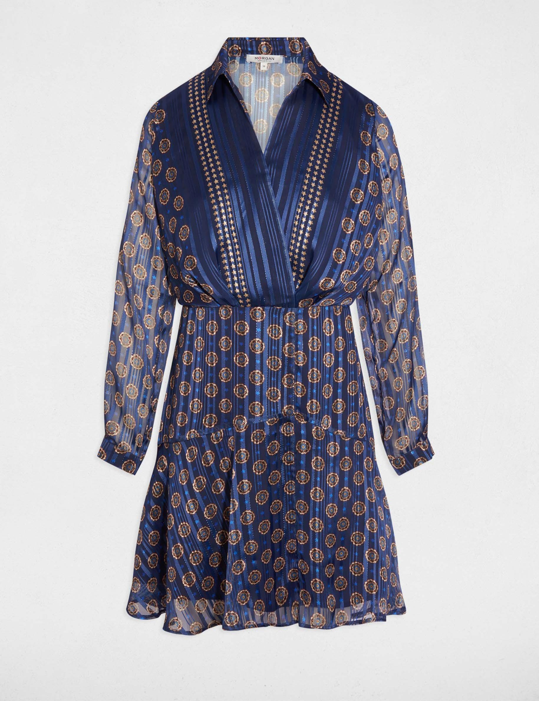 Flowy v-neck dress multicolor women