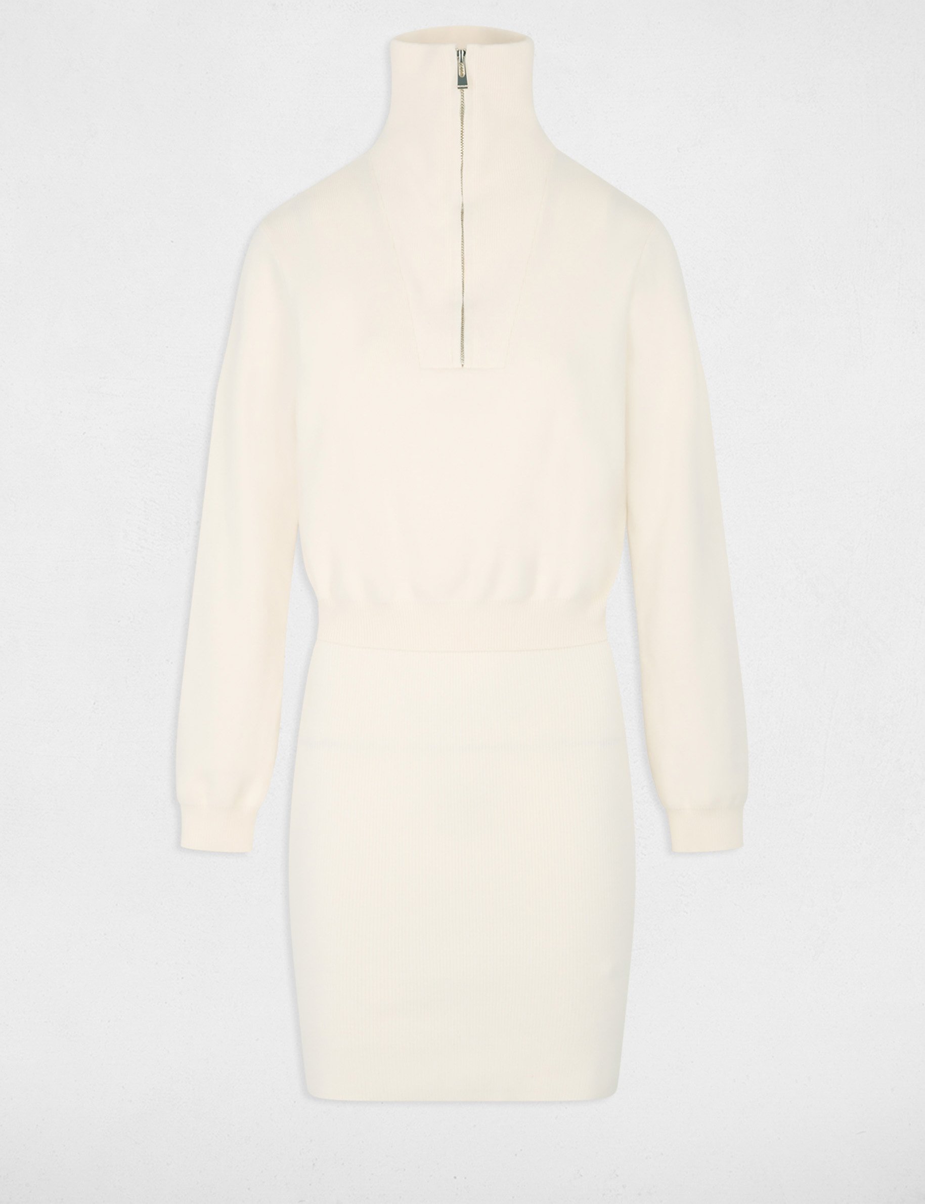 Short 2-in-1 effect dress ivory women