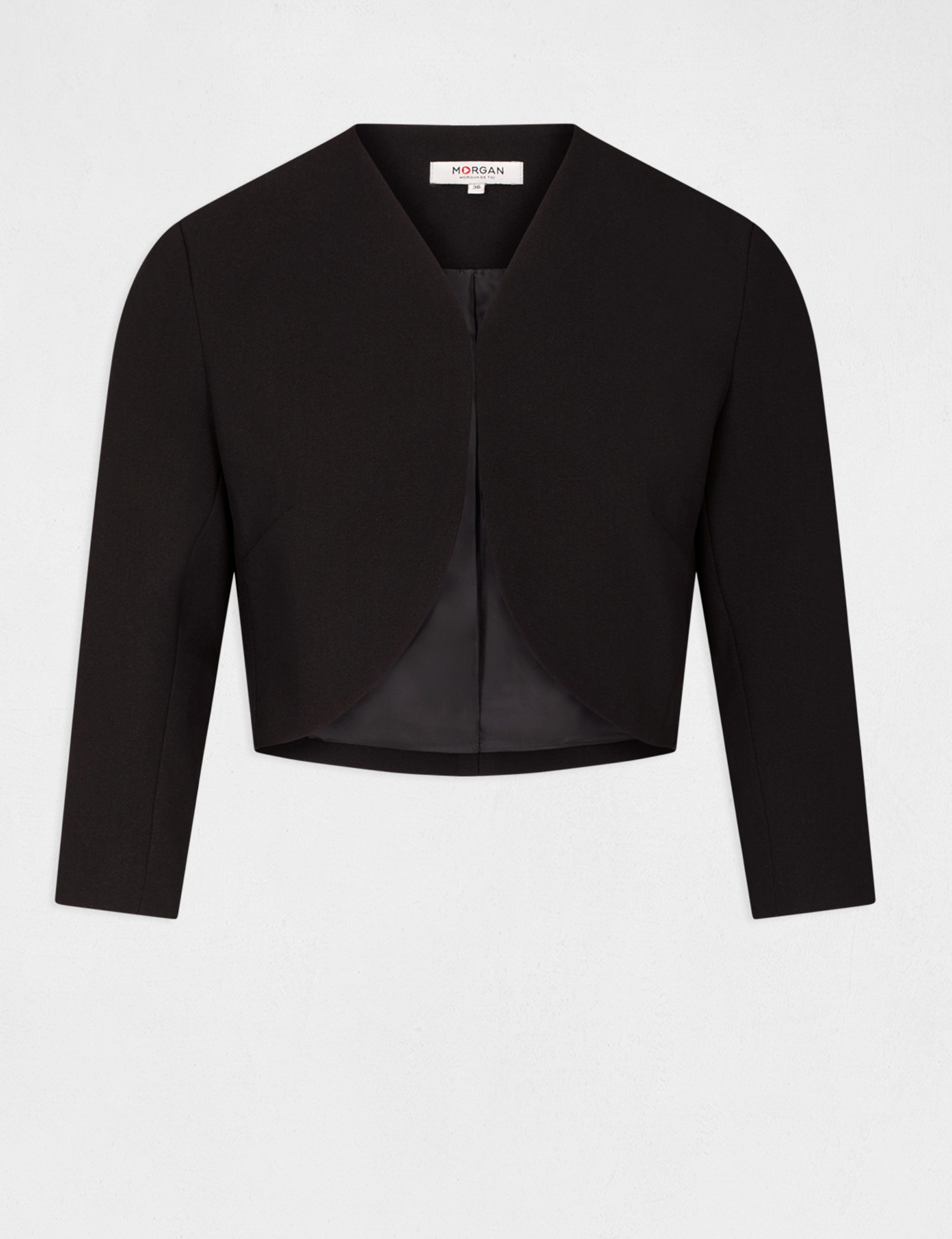 Straight jacket with 3/4-length sleeves black ladies'