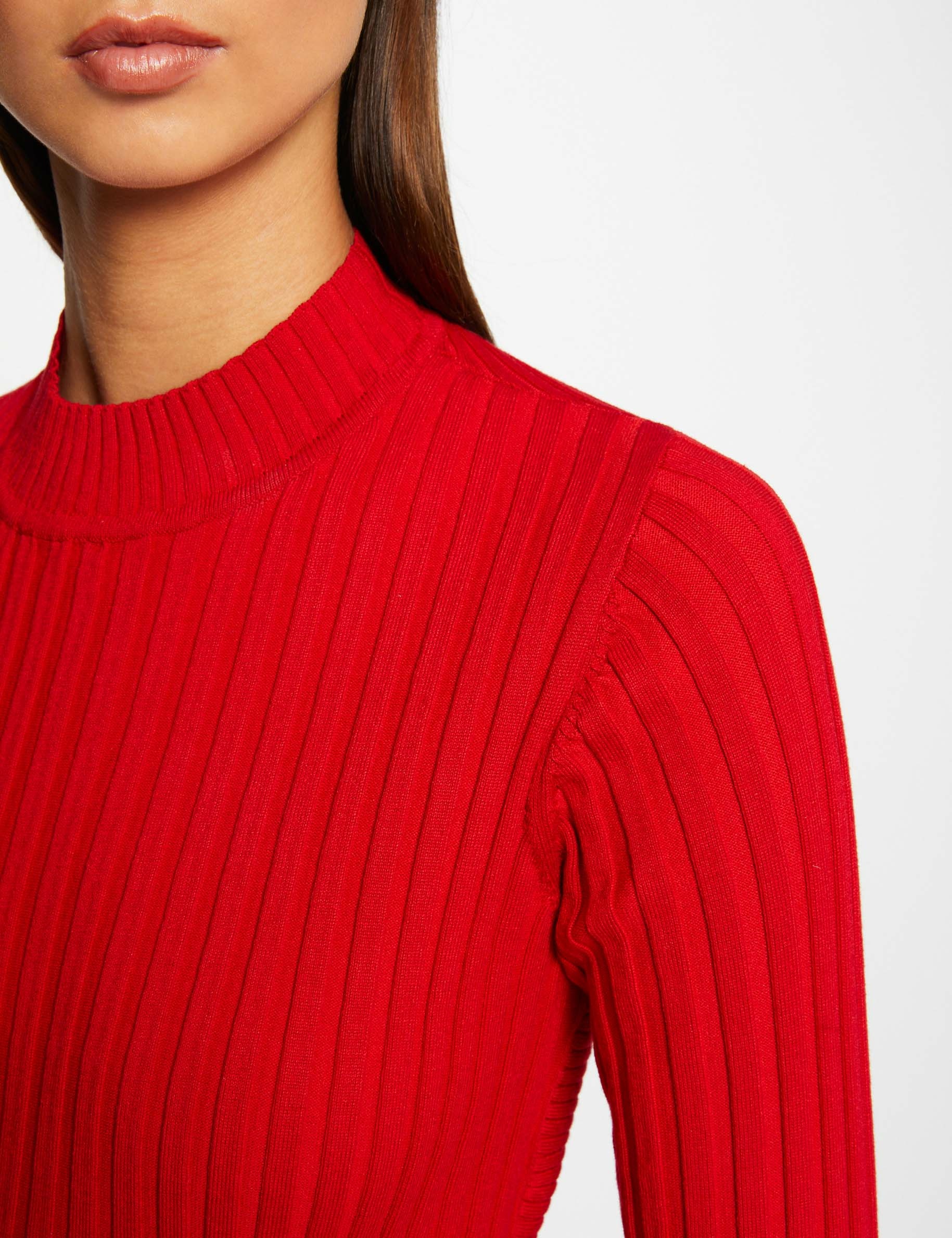 Long-sleeved jumper with open back medium red ladies'