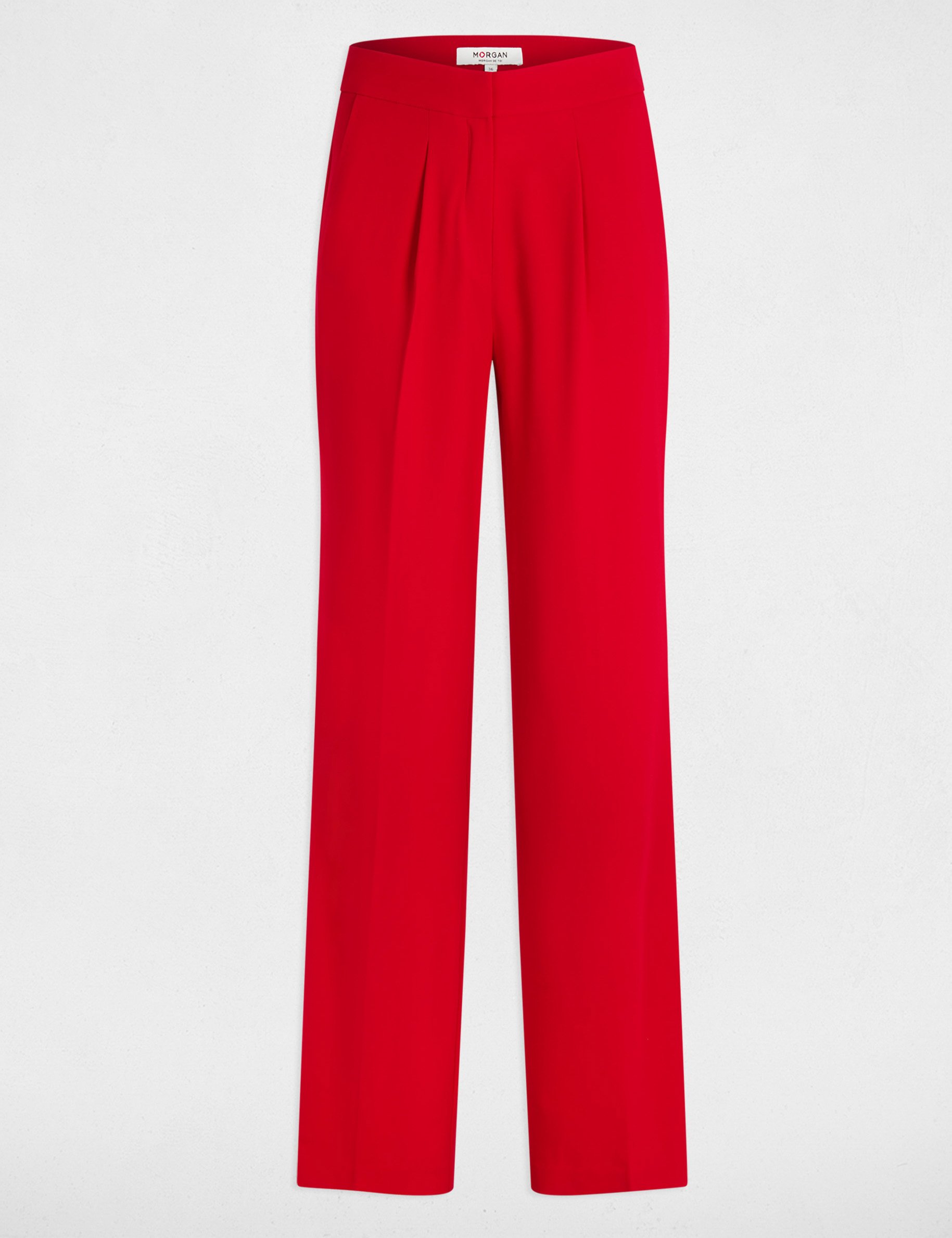 pantalon large a pinces rouge femme Pantalon large à pinces rouge femme