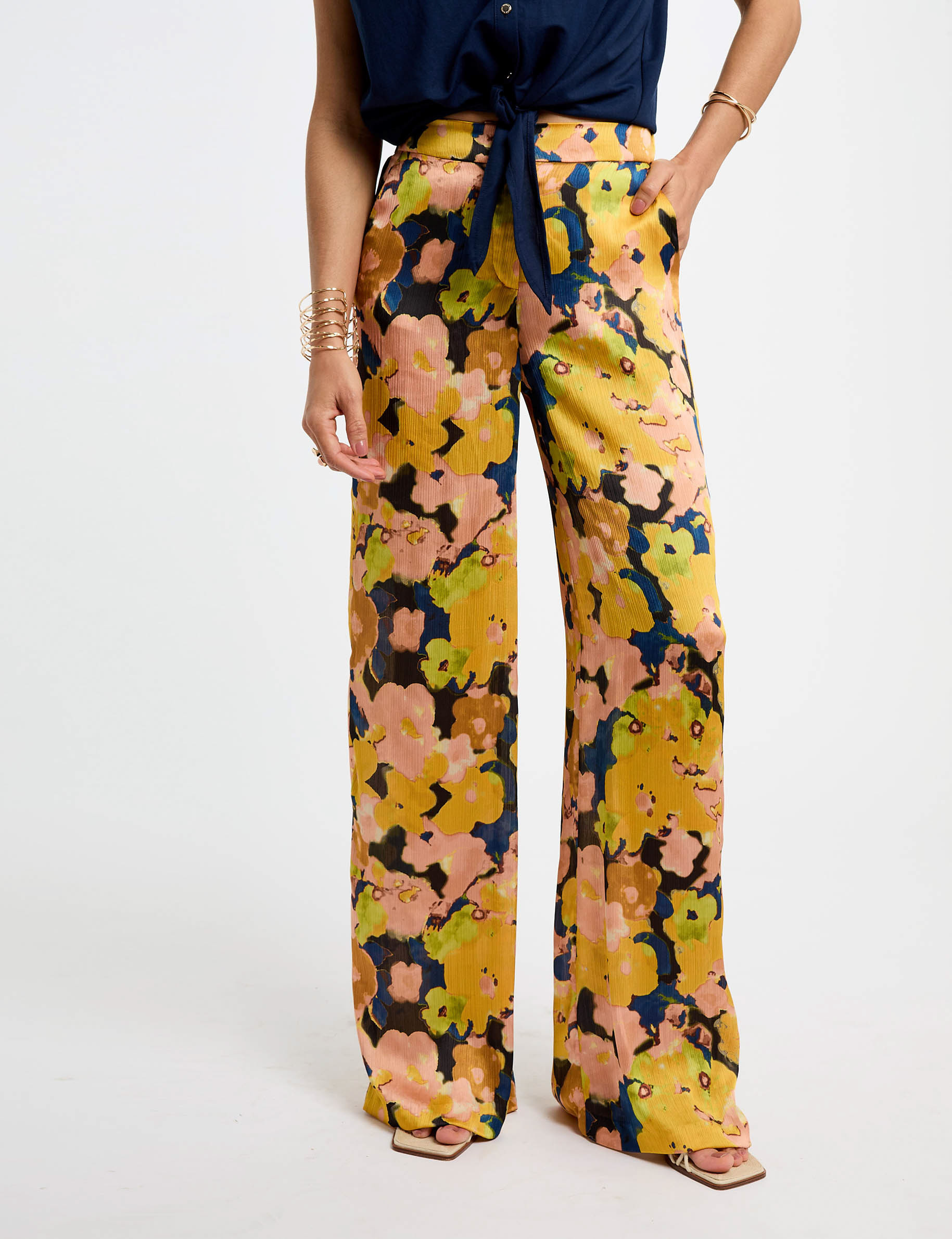 printed wide leg trousers multicolor women Printed wide leg trousers multicolor women