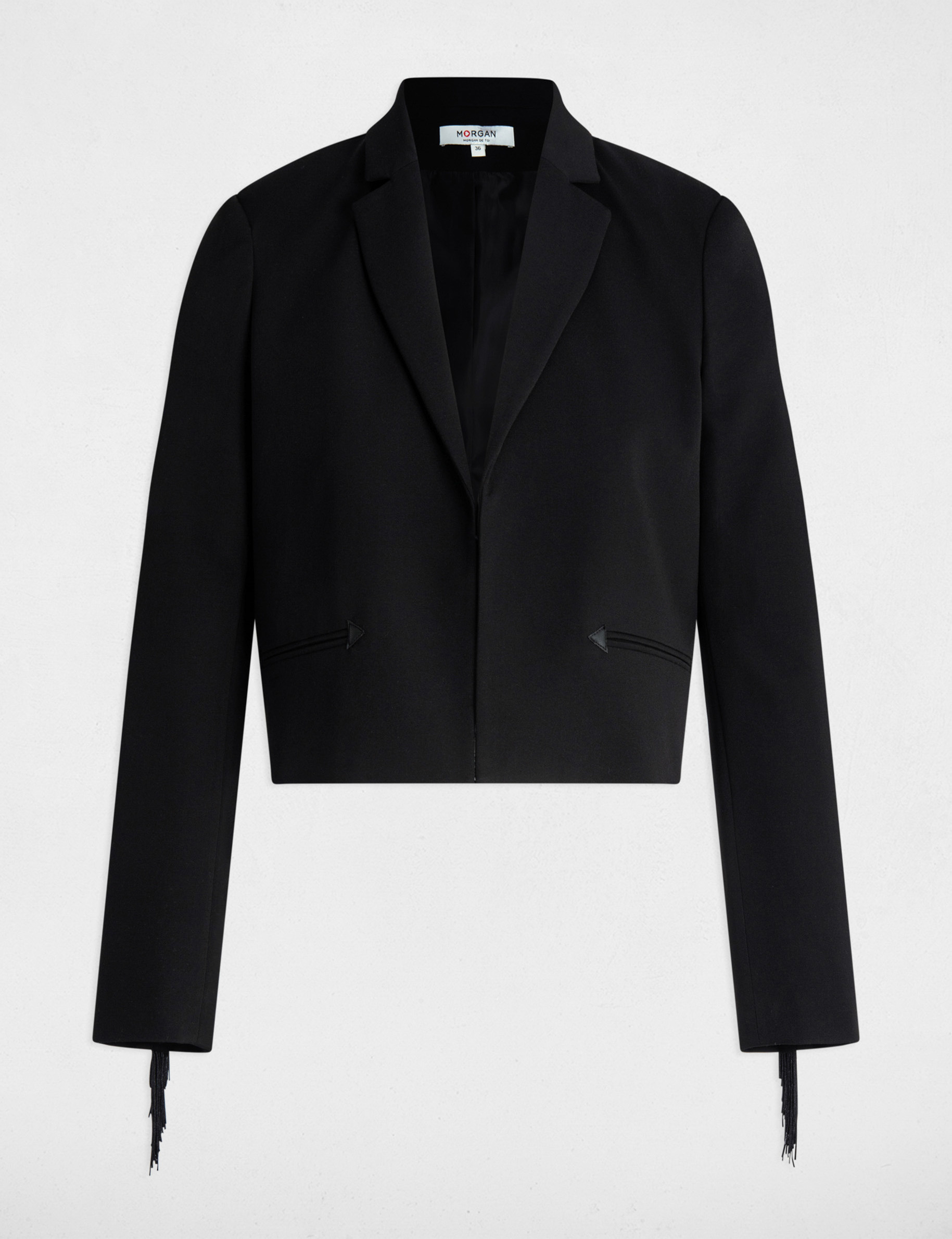 blazer with fringes black women Blazer with fringes black women