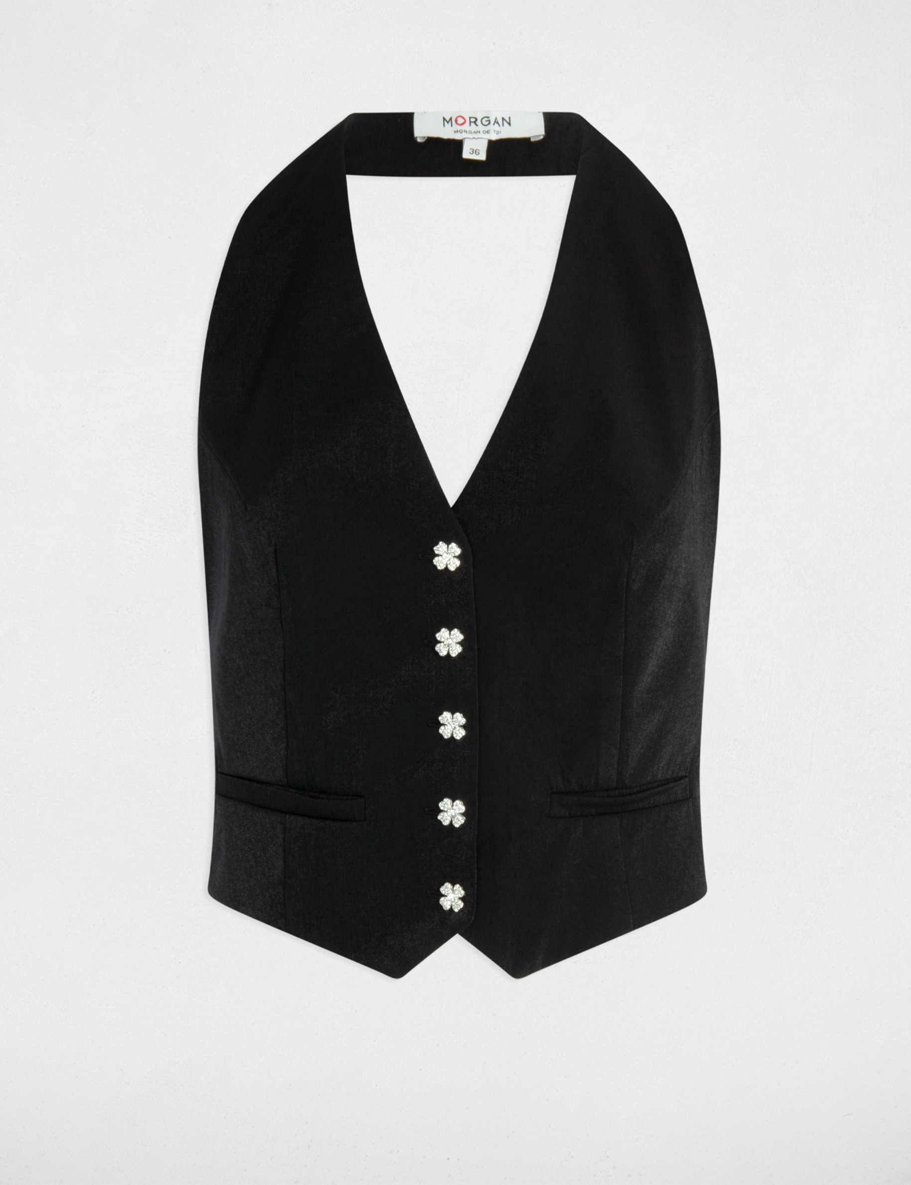 Sleeveless cardigan black women