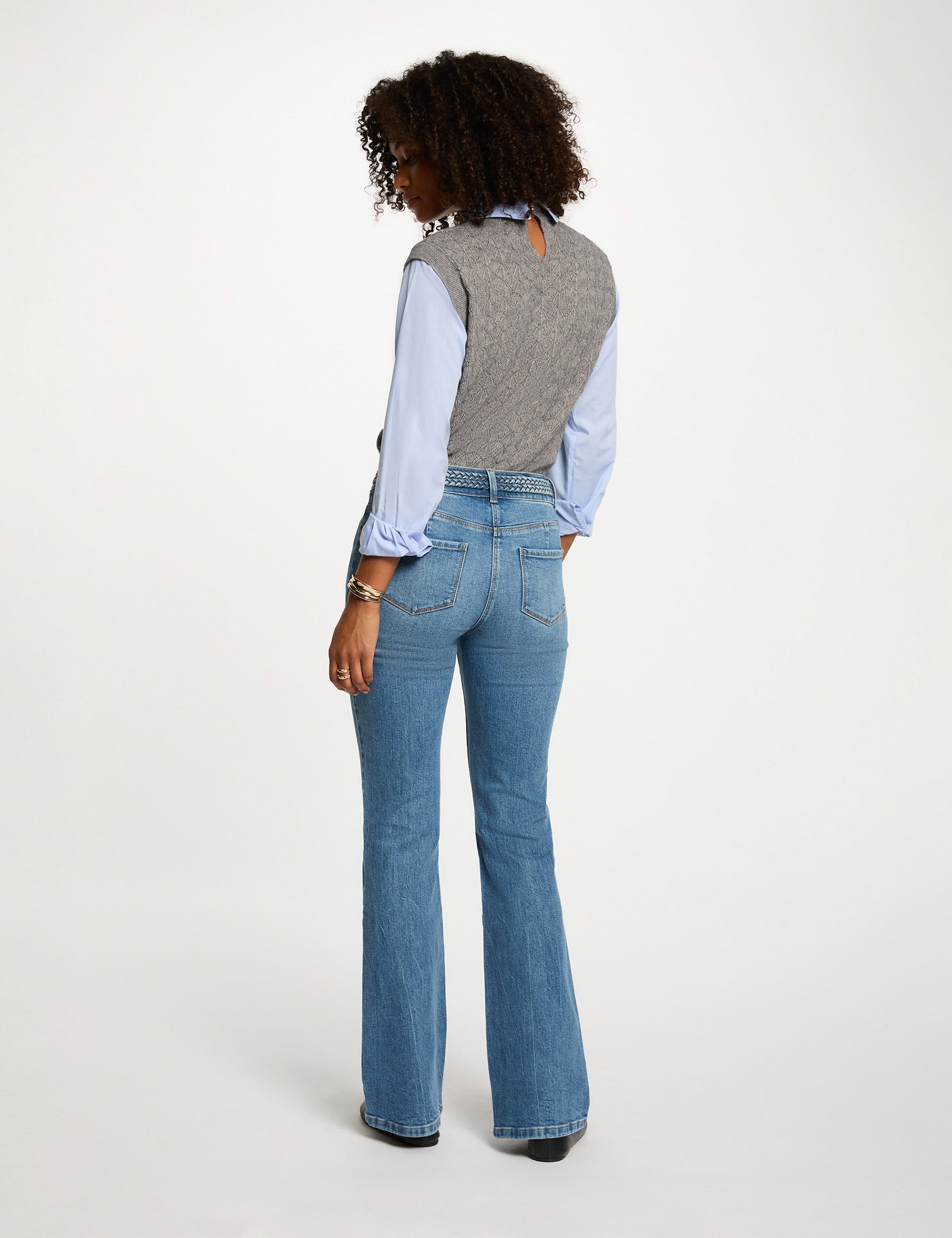 cropped sweater with shirt collar light grey women Cropped sweater with shirt collar light grey women
